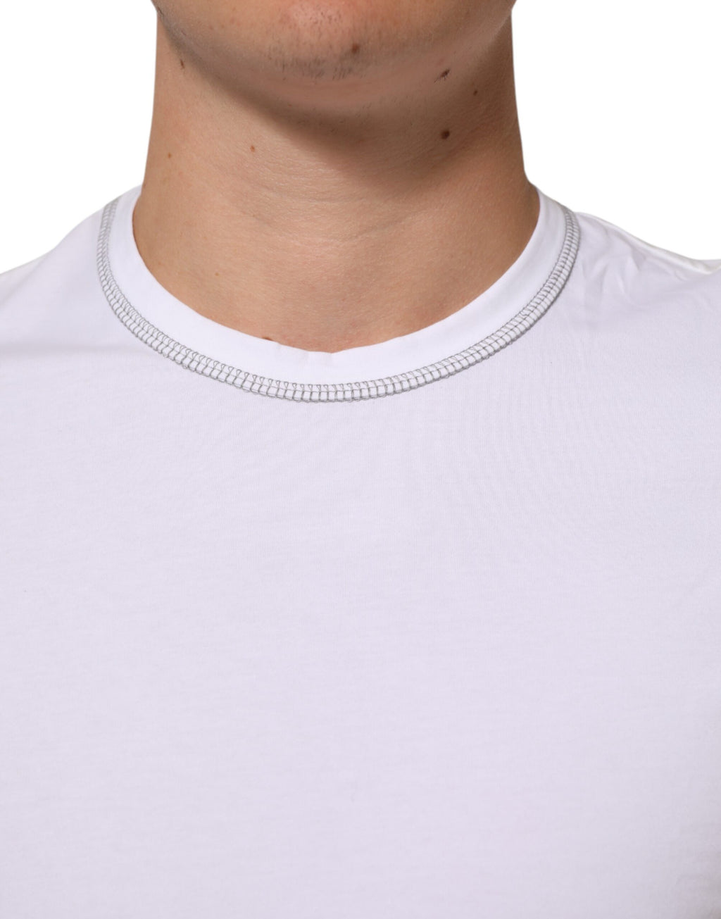 T-shirt de corps à col rond pour homme en coton blanc Dolce & Gabbana