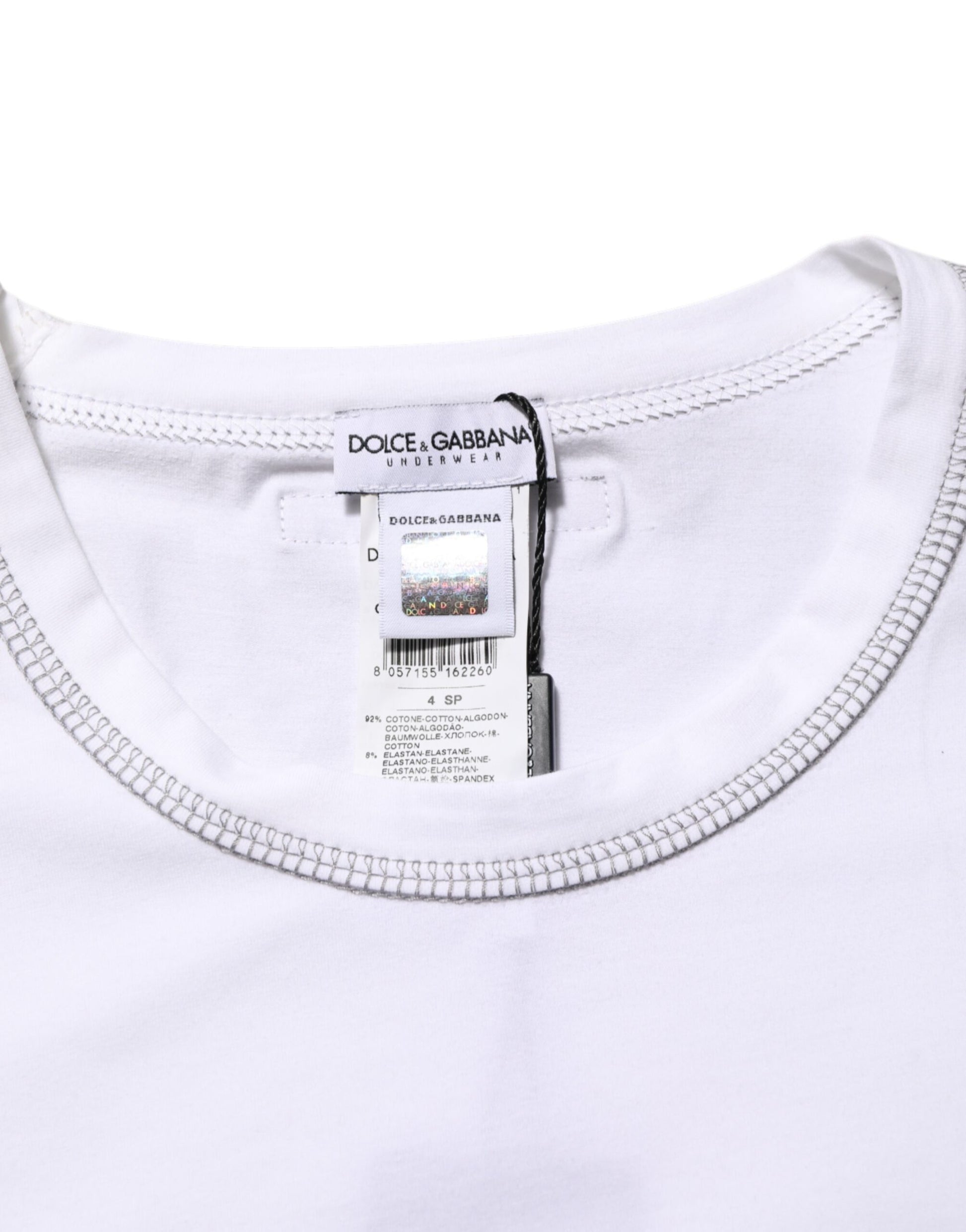 T-shirt de corps à col rond pour homme en coton blanc Dolce & Gabbana