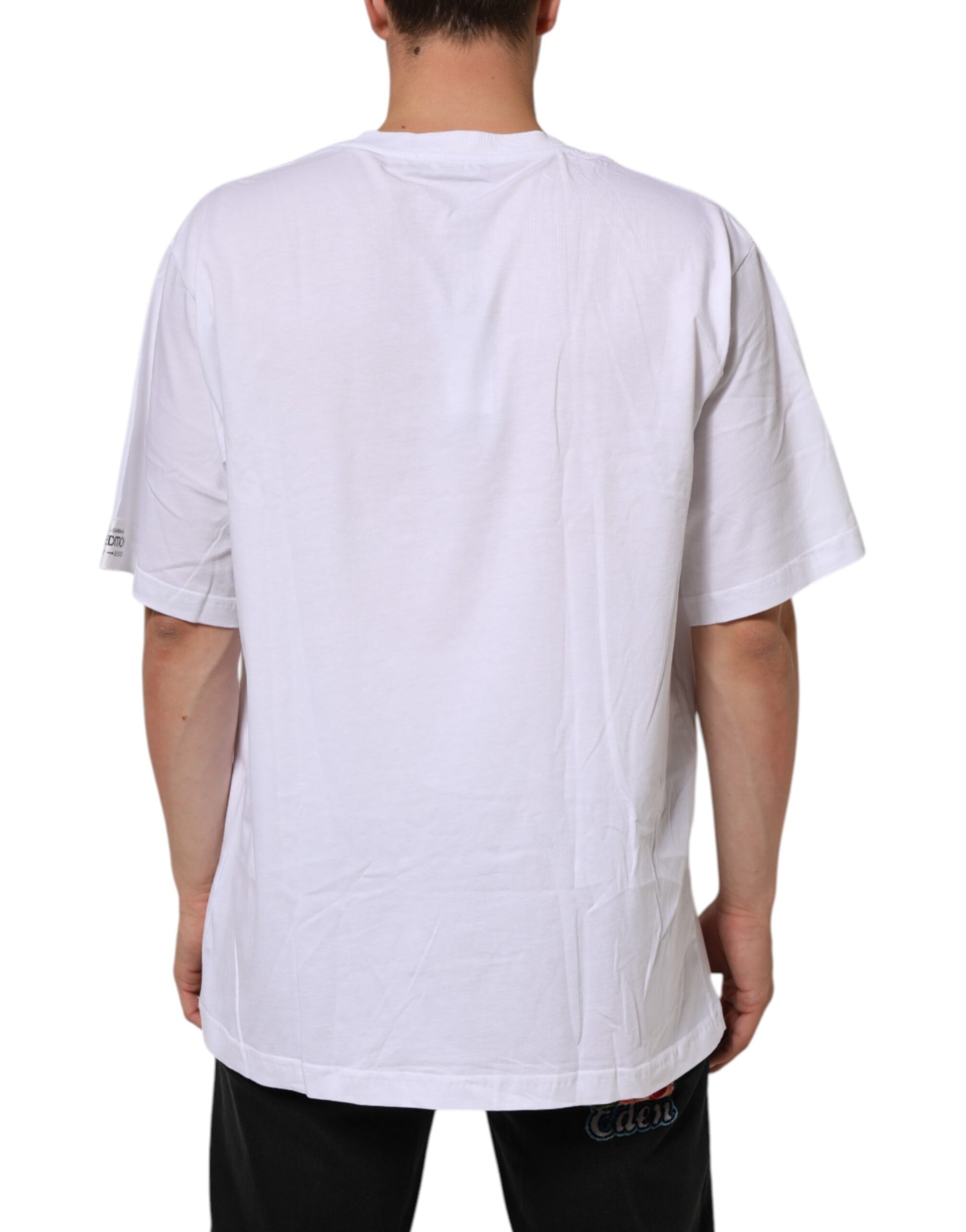 T-shirt Dolce & Gabbana en coton blanc à imprimé graphique et col rond
