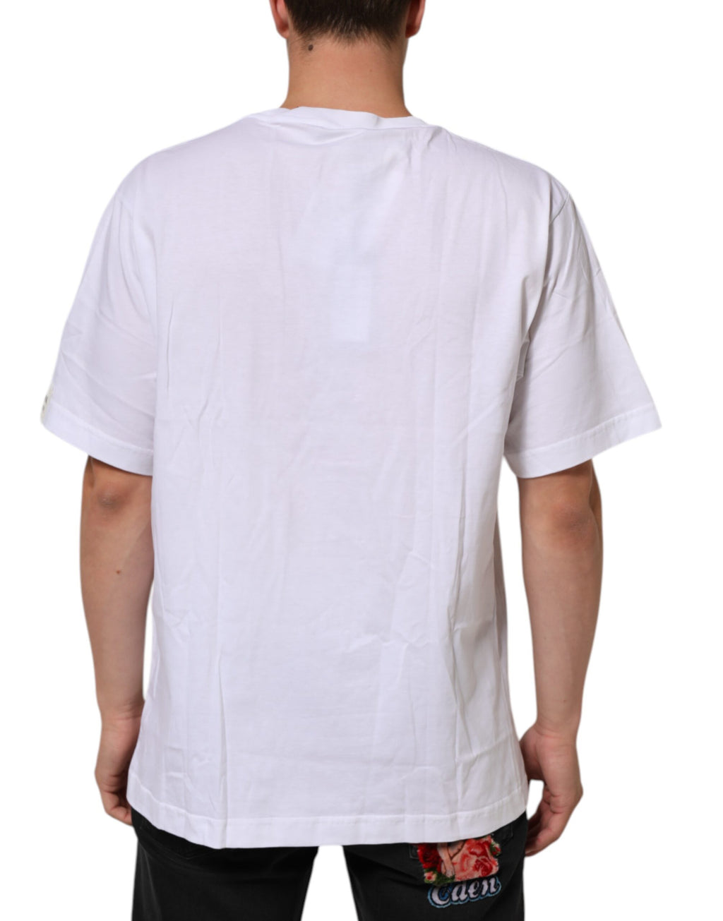 T-shirt Dolce & Gabbana en coton blanc à col rond et imprimé graphique