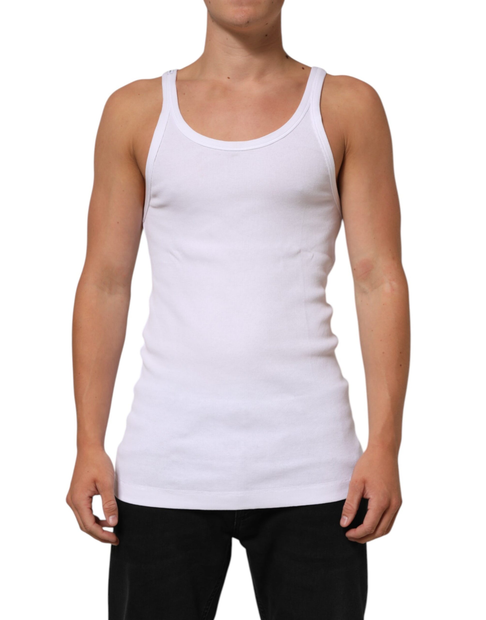 Débardeur col rond sans manches blanc Dolce & Gabbana