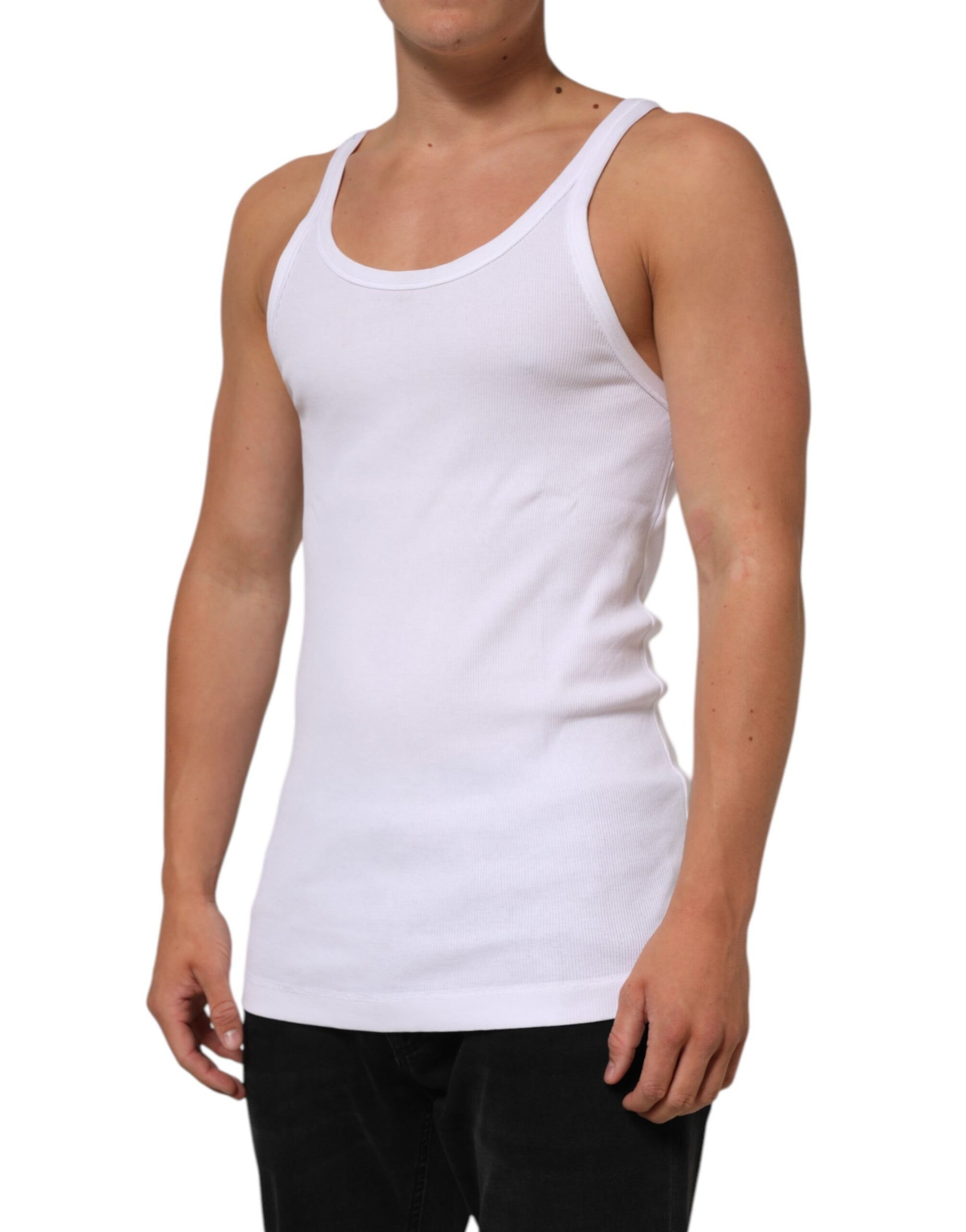 Débardeur col rond sans manches blanc Dolce & Gabbana