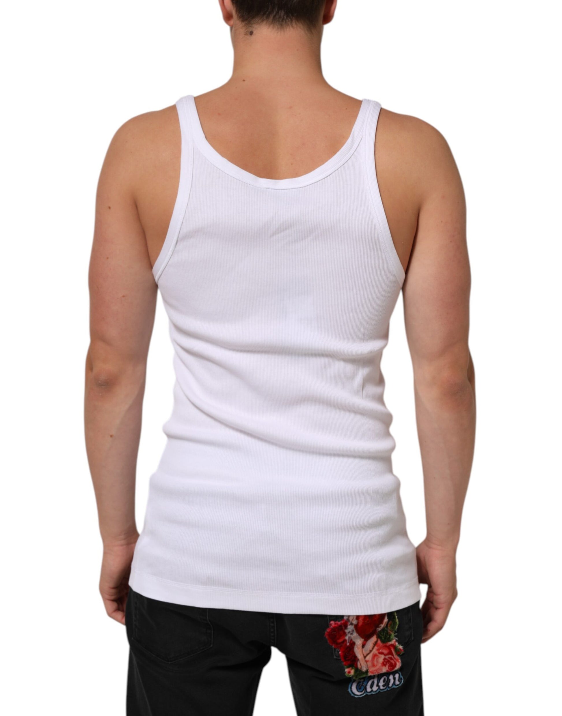 Débardeur col rond sans manches blanc Dolce & Gabbana