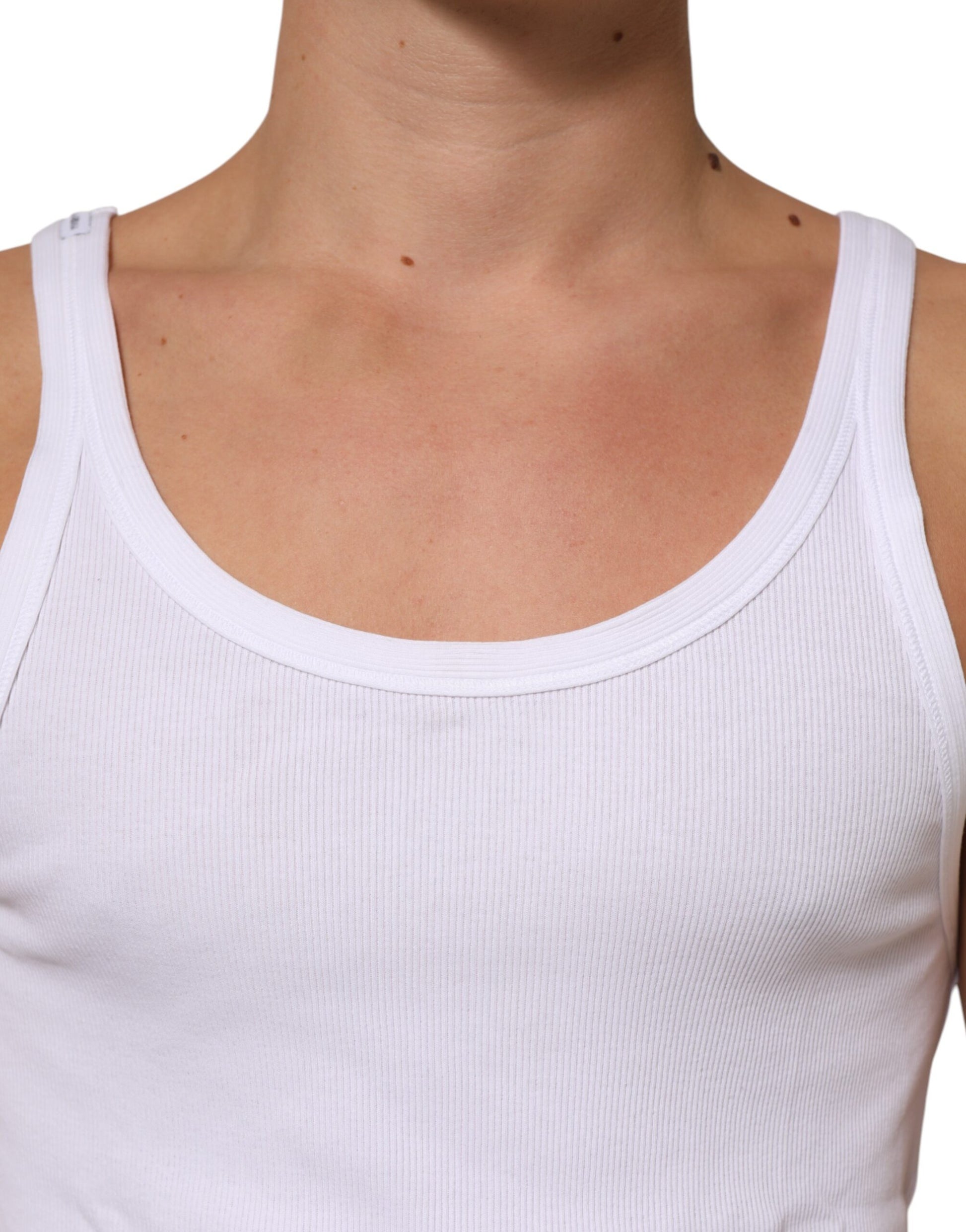 Débardeur col rond sans manches blanc Dolce & Gabbana