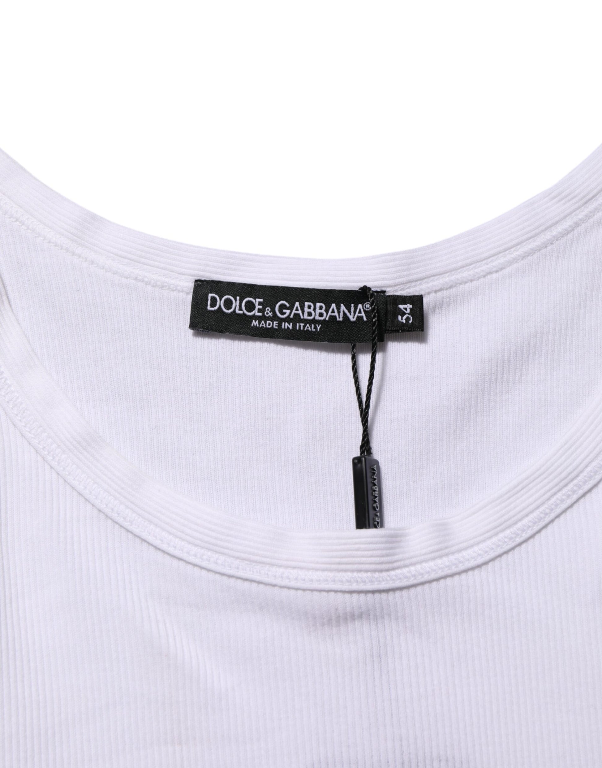Débardeur col rond sans manches blanc Dolce & Gabbana