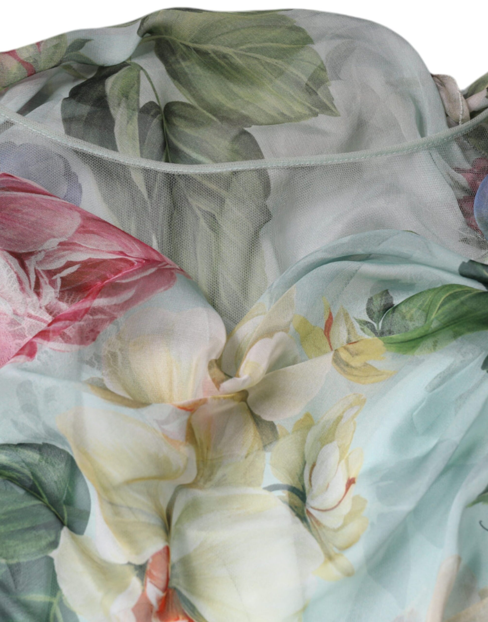 Robe longue maxi étagée Dolce & Gabbana à imprimé floral bleu