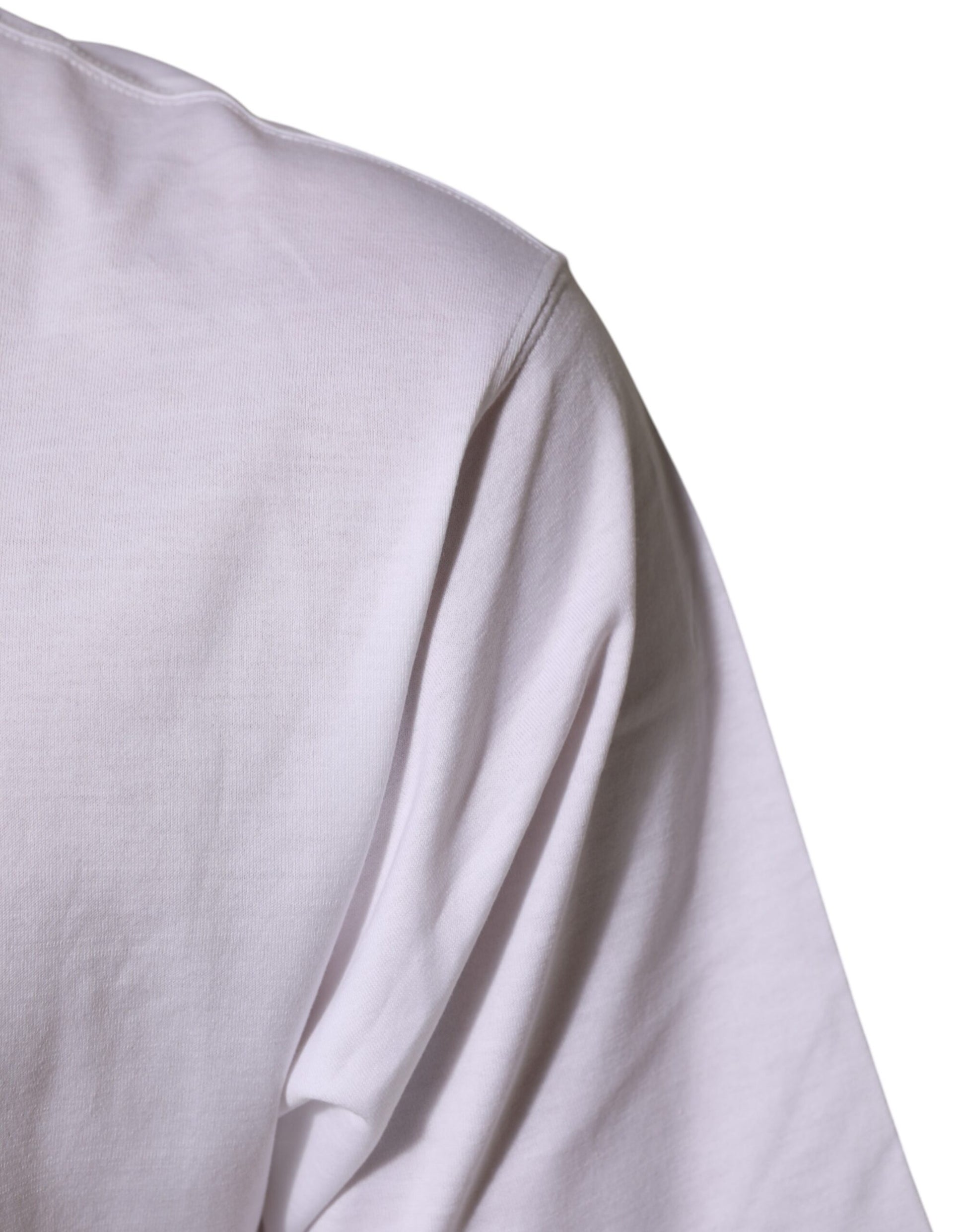 T-shirt en Coton Blanc Imprimé Ange à Col Rond pour Homme Dolce & Gabbana
