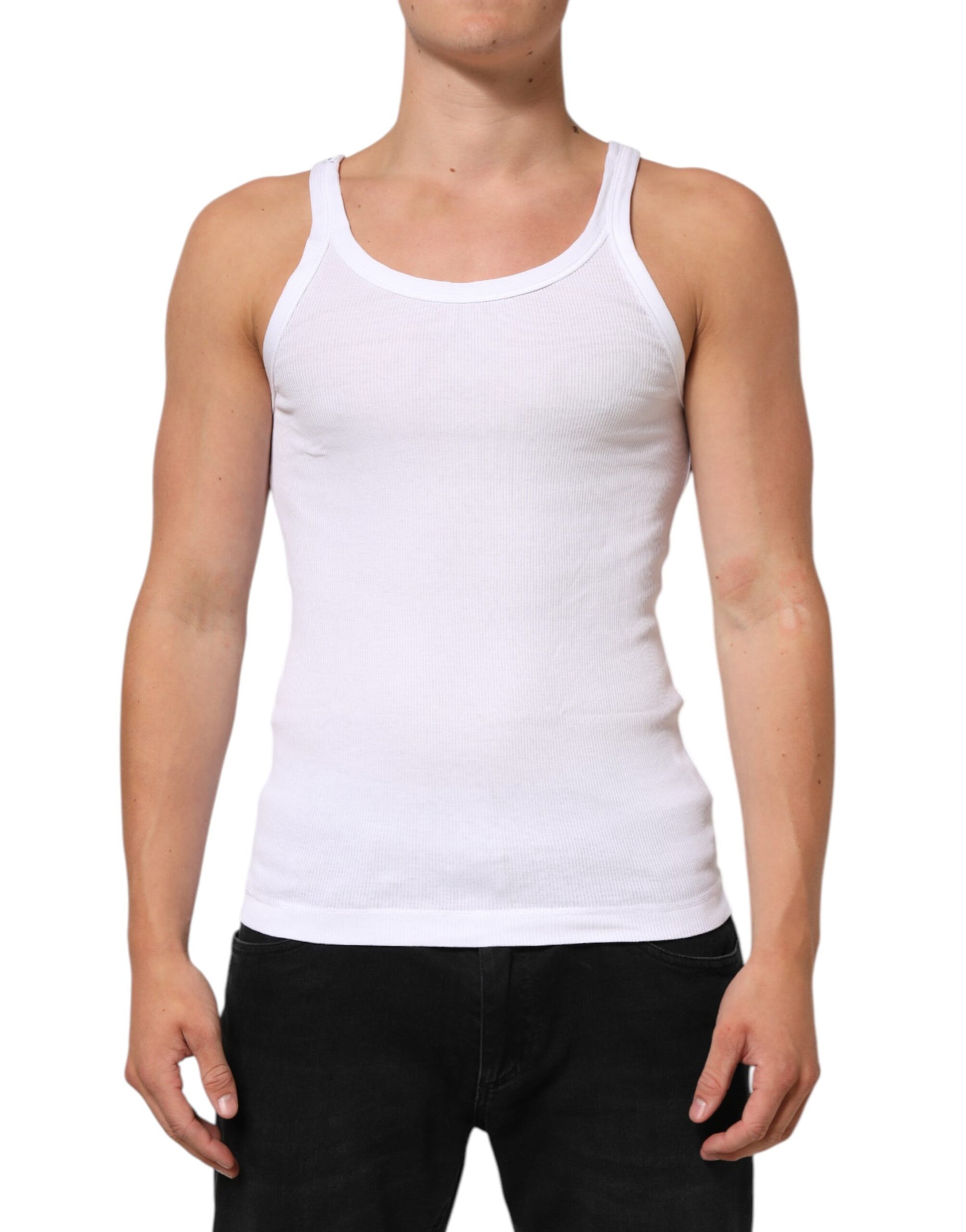 Débardeur col rond sans manches blanc Dolce & Gabbana
