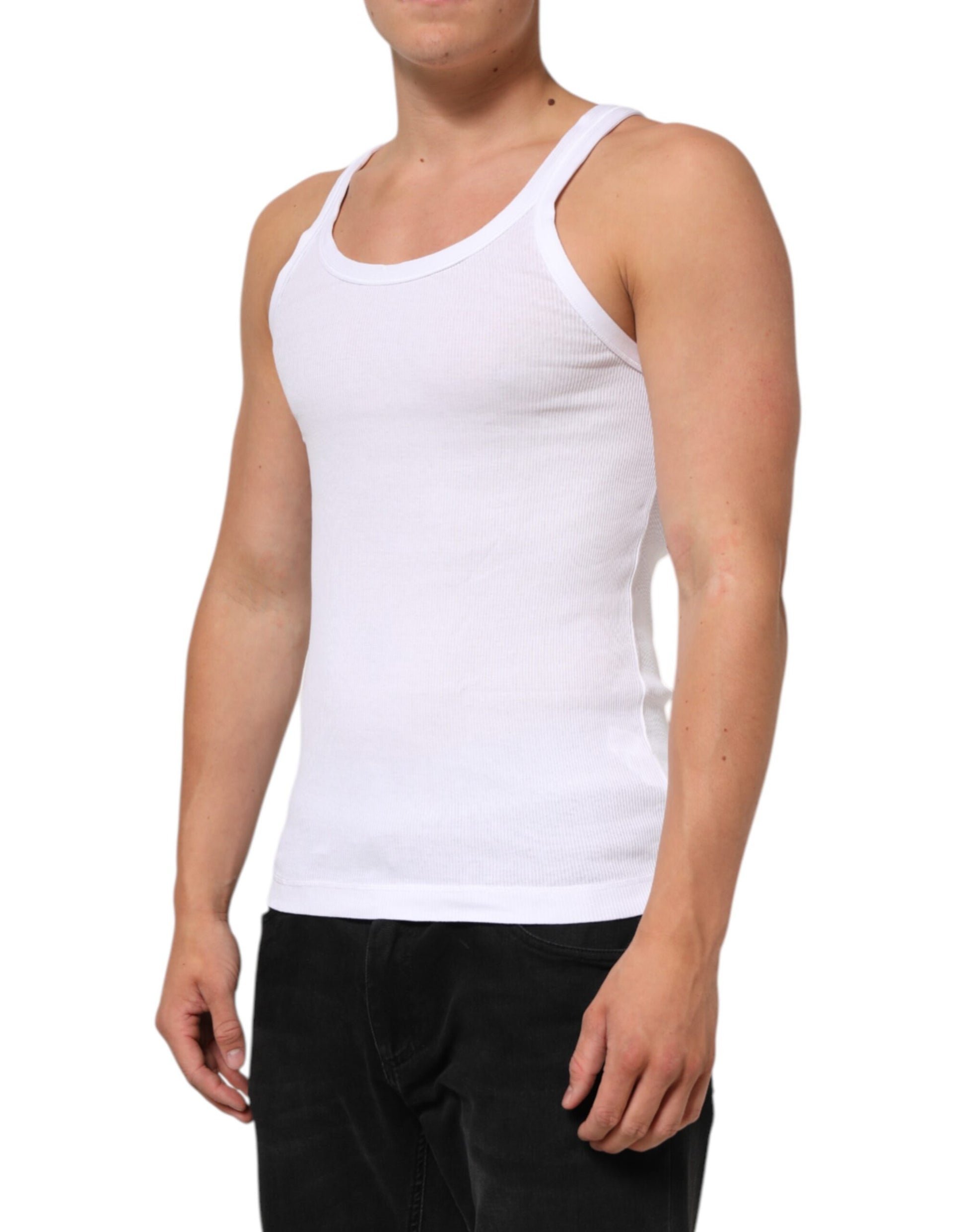 Débardeur col rond sans manches blanc Dolce & Gabbana