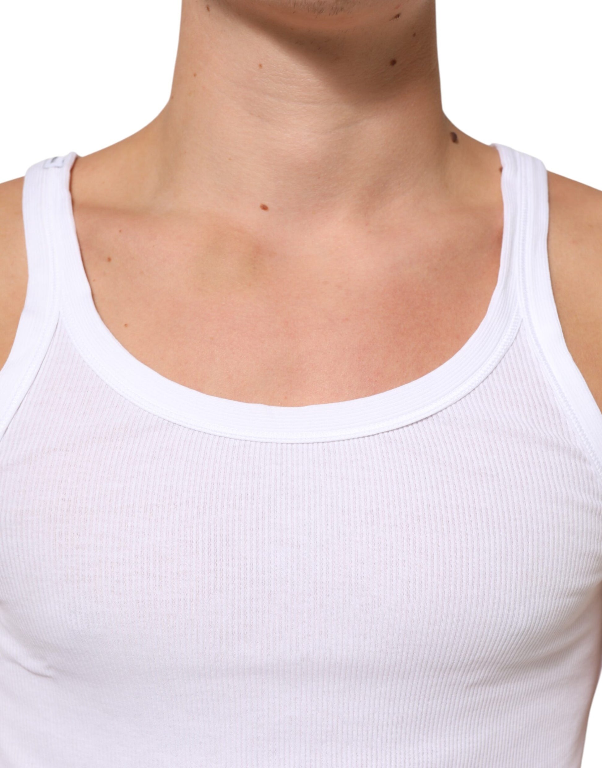 Débardeur col rond sans manches blanc Dolce & Gabbana