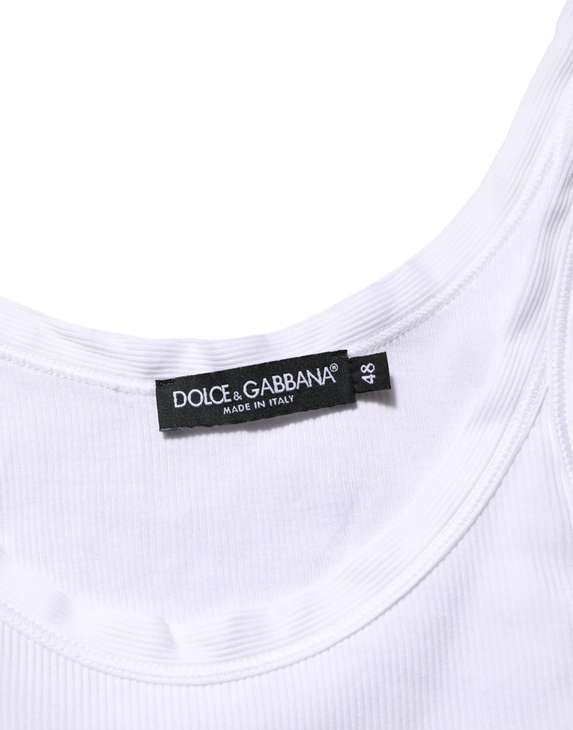 Débardeur col rond sans manches blanc Dolce & Gabbana