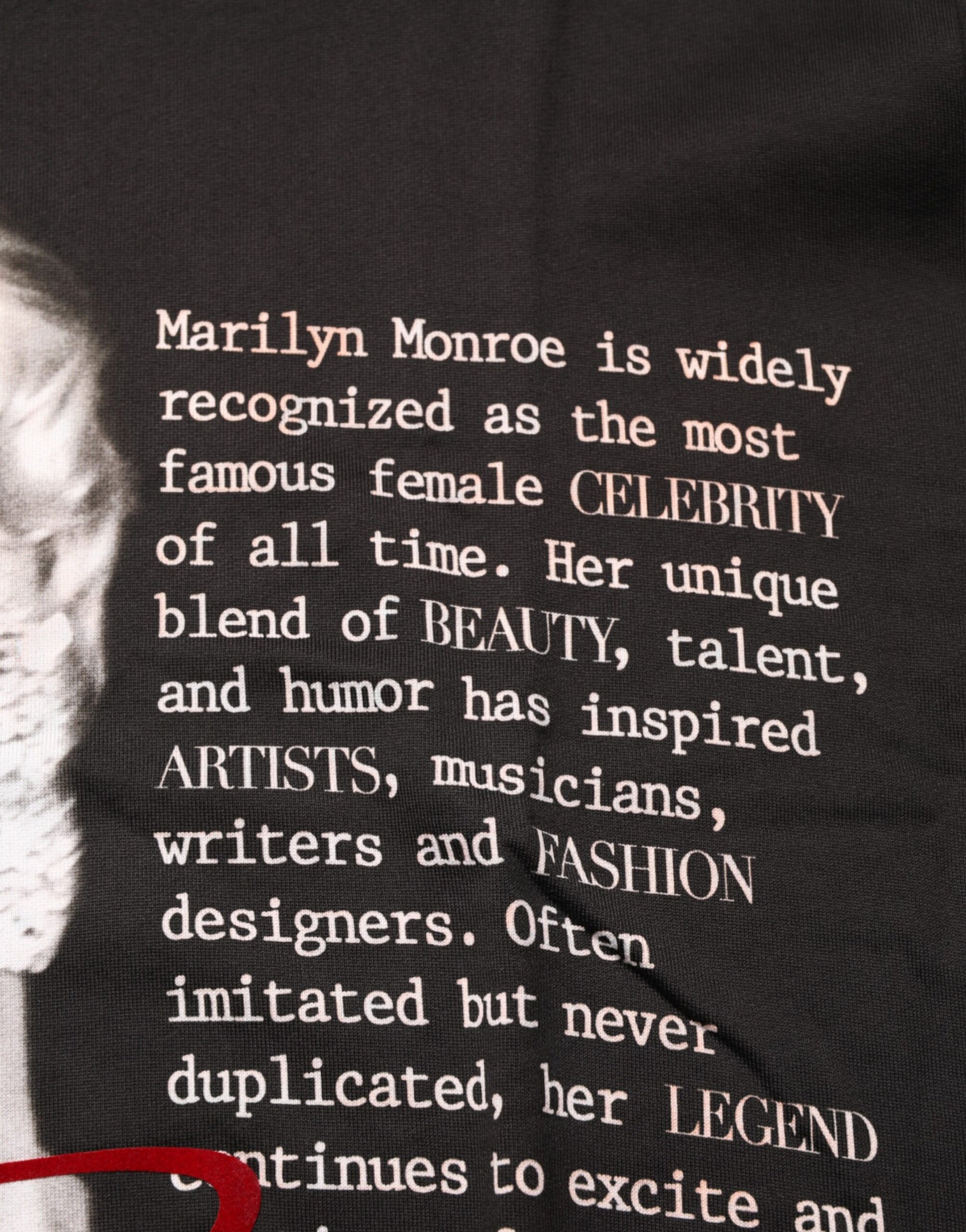 T-shirt Dolce & Gabbana en coton noir à col rond Marilyn Monroe
