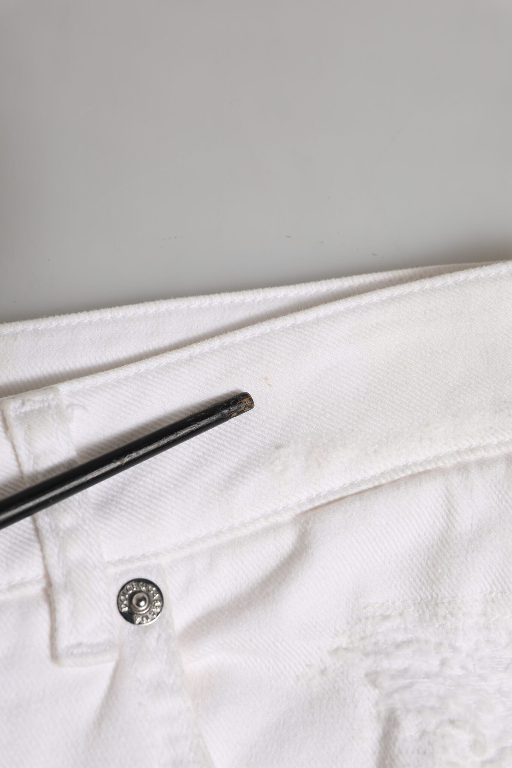 Jeans Boyfriend déchirés en coton blanc Dolce & Gabbana