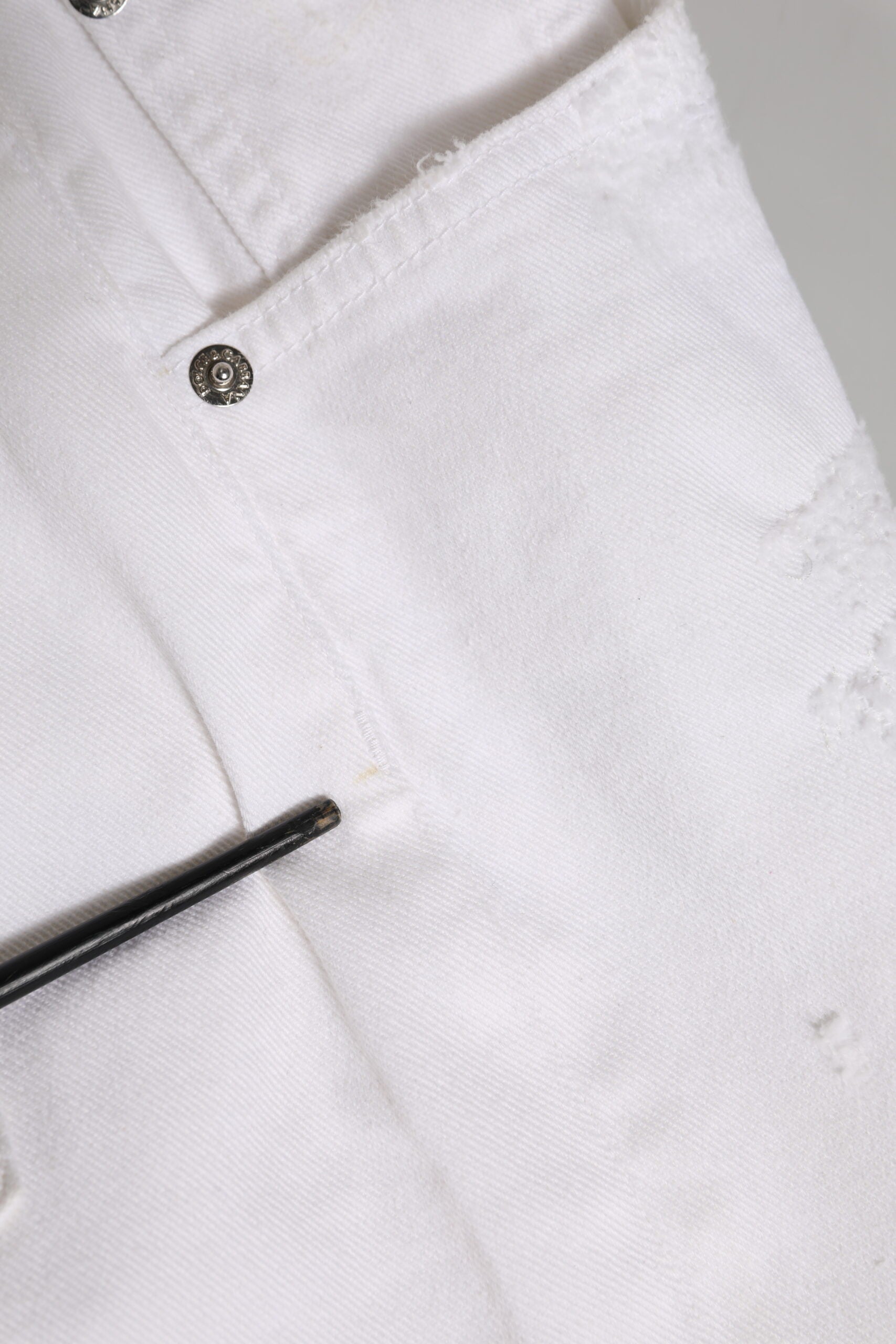 Jeans Boyfriend déchirés en coton blanc Dolce & Gabbana
