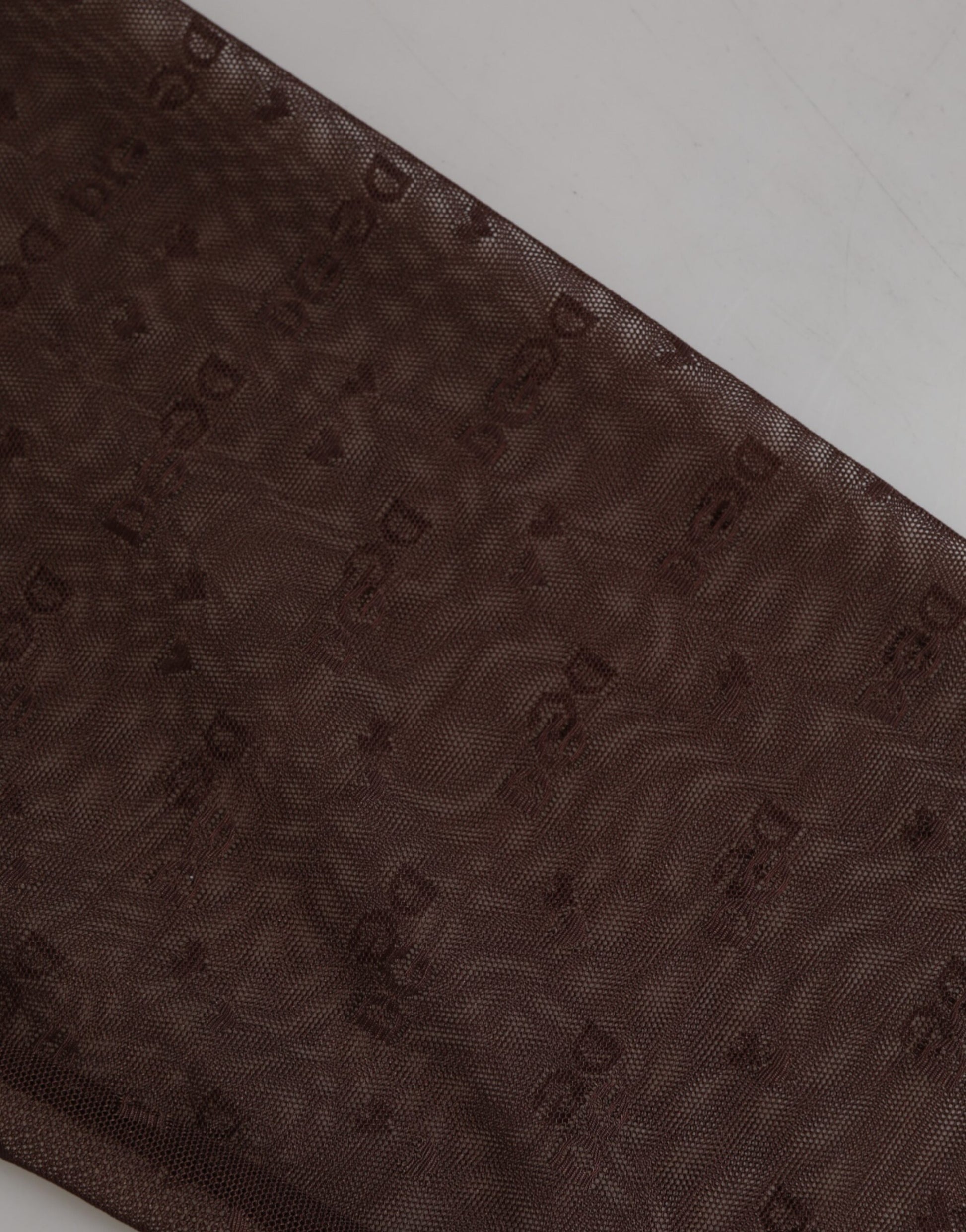 Dolce & Gabbana Legging-Pantalon Sous-vêtement en Nylon Marron avec Dentelle Logo