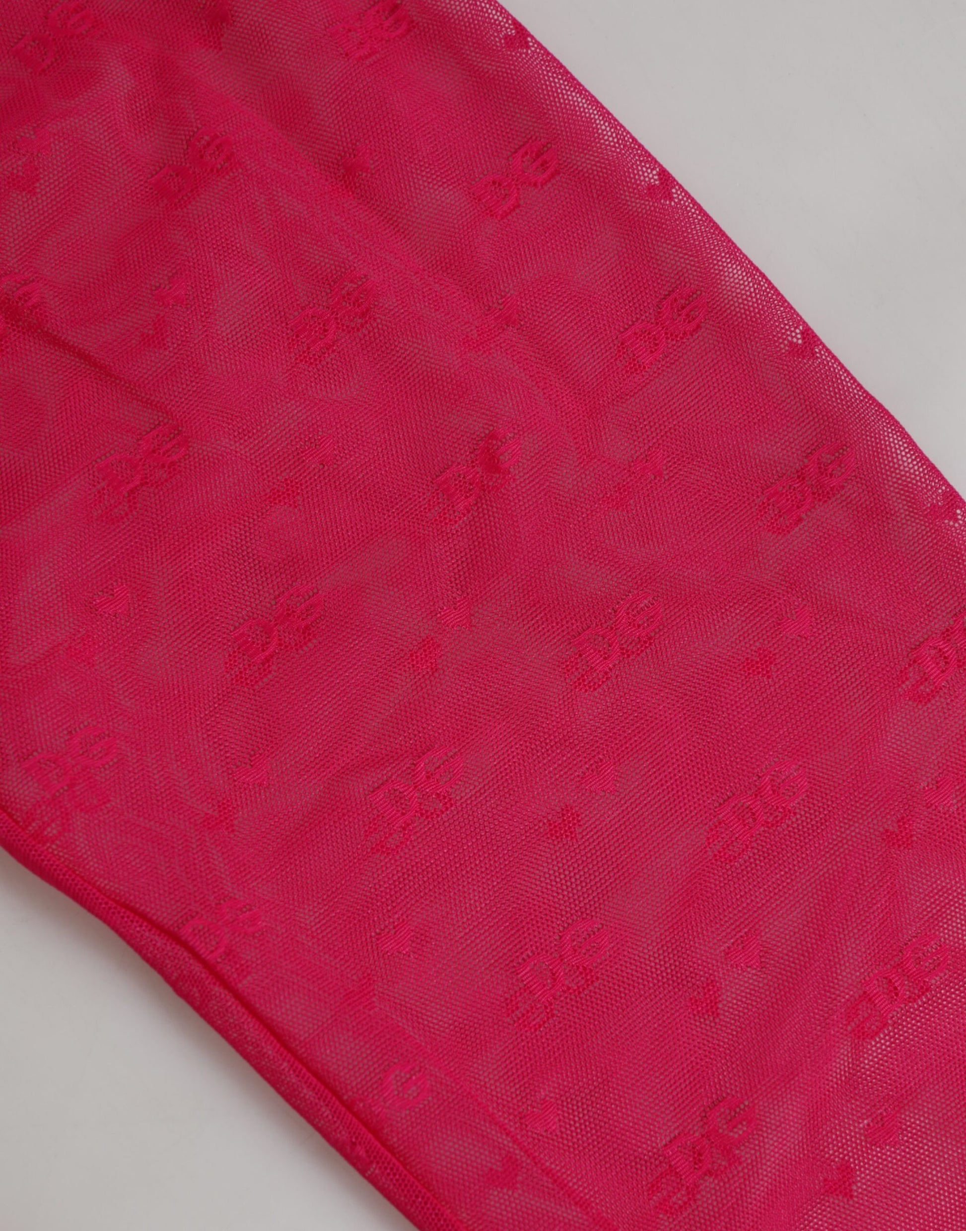Dolce & Gabbana Legging Fuschia en Nylon avec Dentelle Logo Sous-vêtements