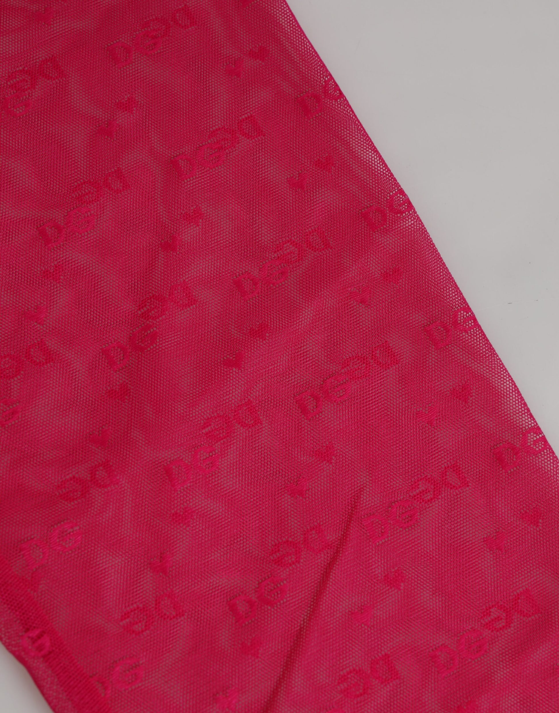 Sous-vêtement pantalon moulant mi-long en dentelle avec logo fuchsia Dolce & Gabbana