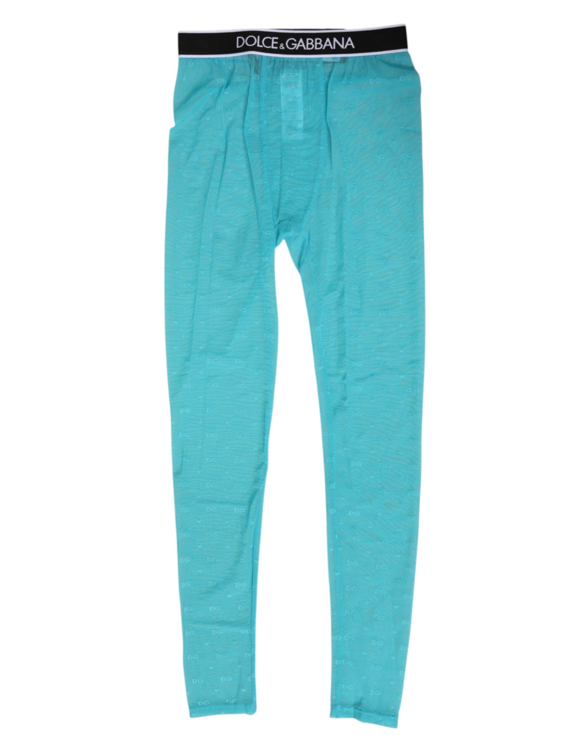 Pantalon legging Dolce & Gabbana Light Blue Nylon Logo Lace sous-vêtement