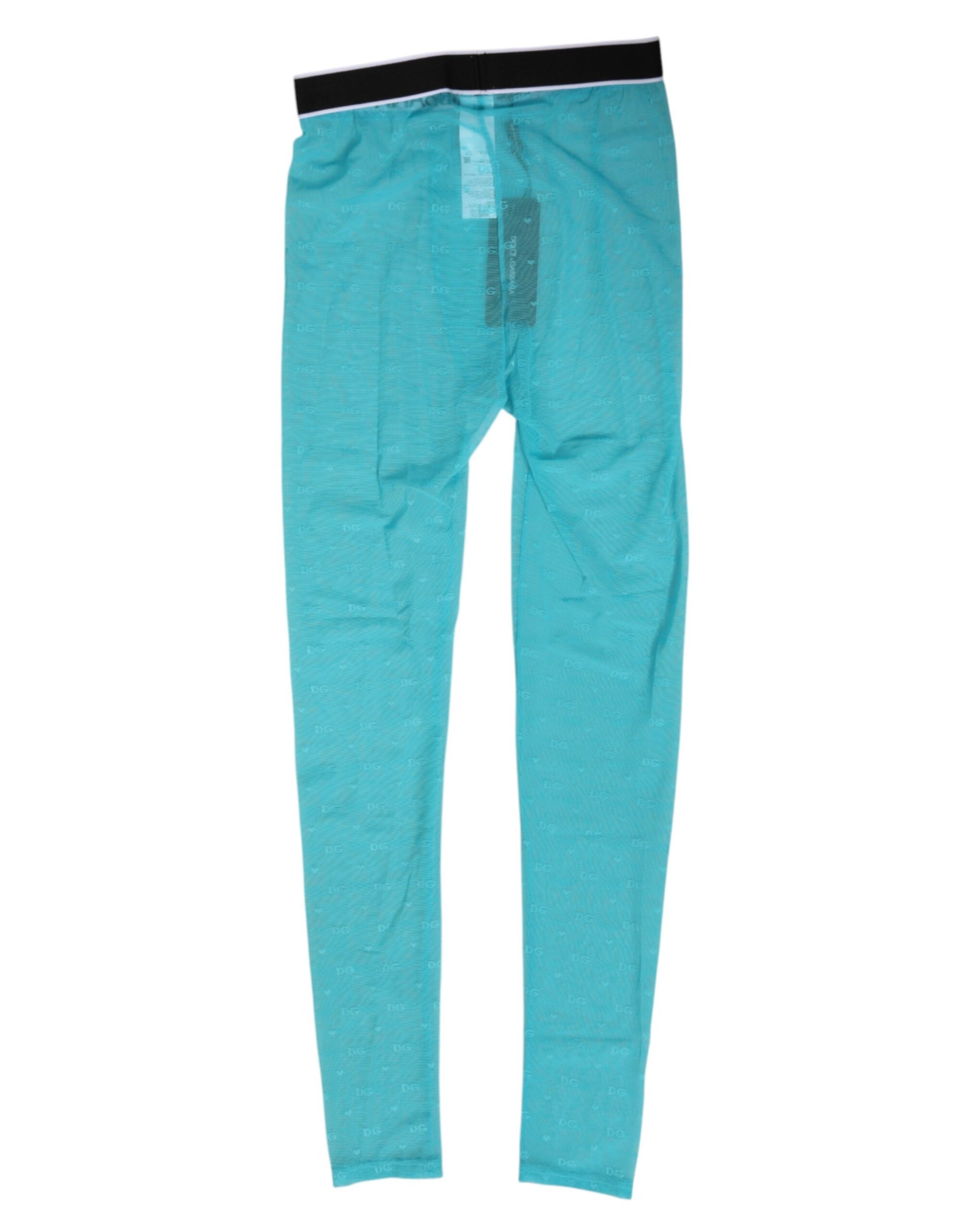 Pantalon legging Dolce & Gabbana Light Blue Nylon Logo Lace sous-vêtement