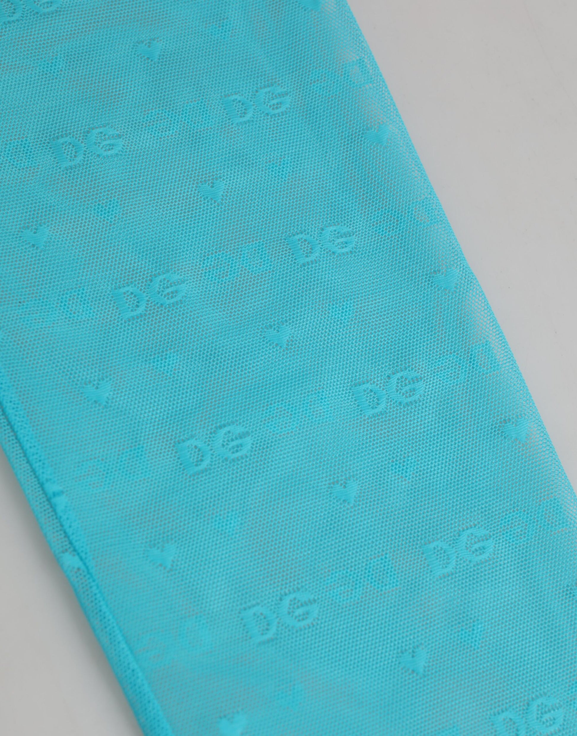 Pantalon legging Dolce & Gabbana Light Blue Nylon Logo Lace sous-vêtement