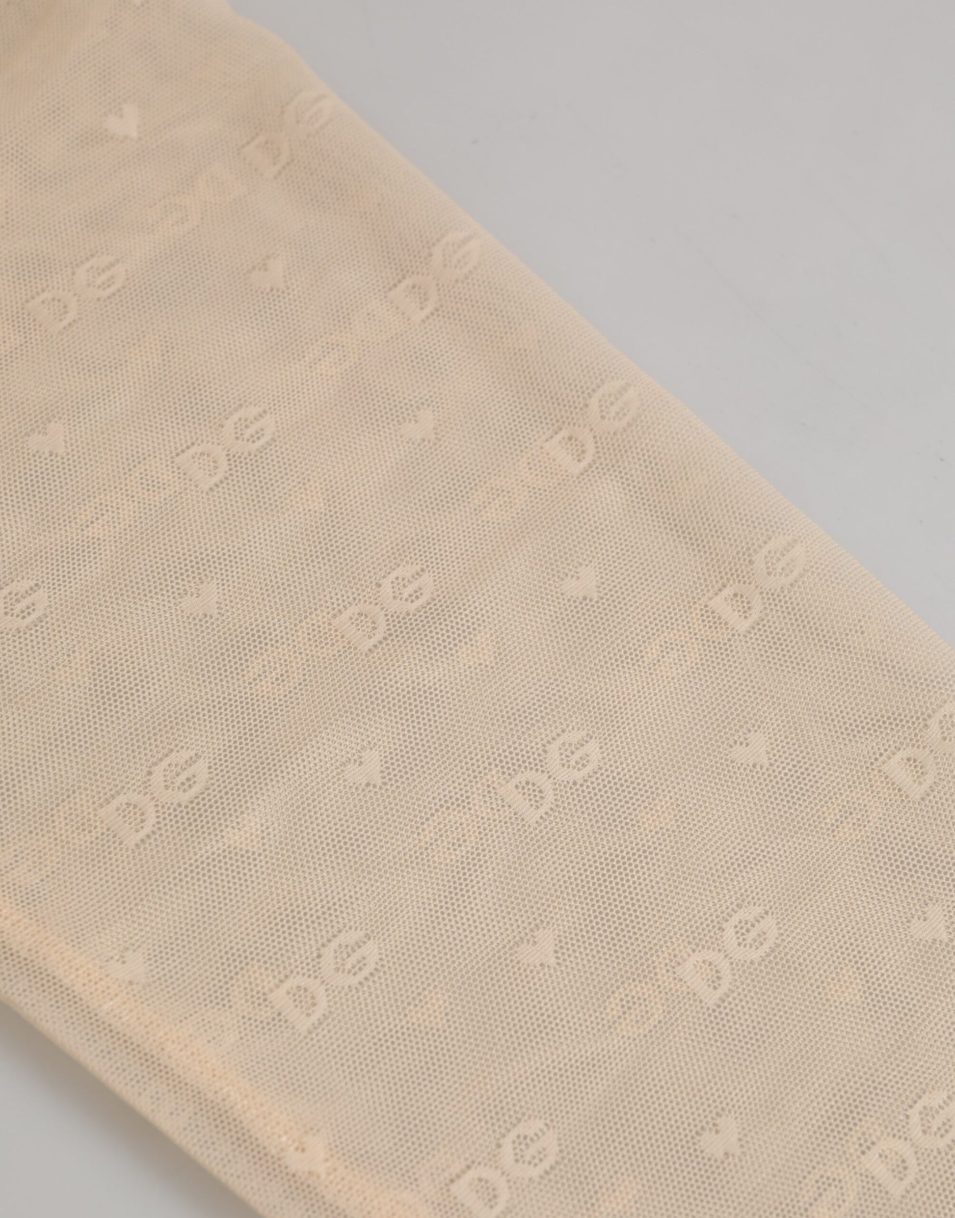 Dolce & Gabbana Legging Culotte Beige Nylon Dentelle Logo