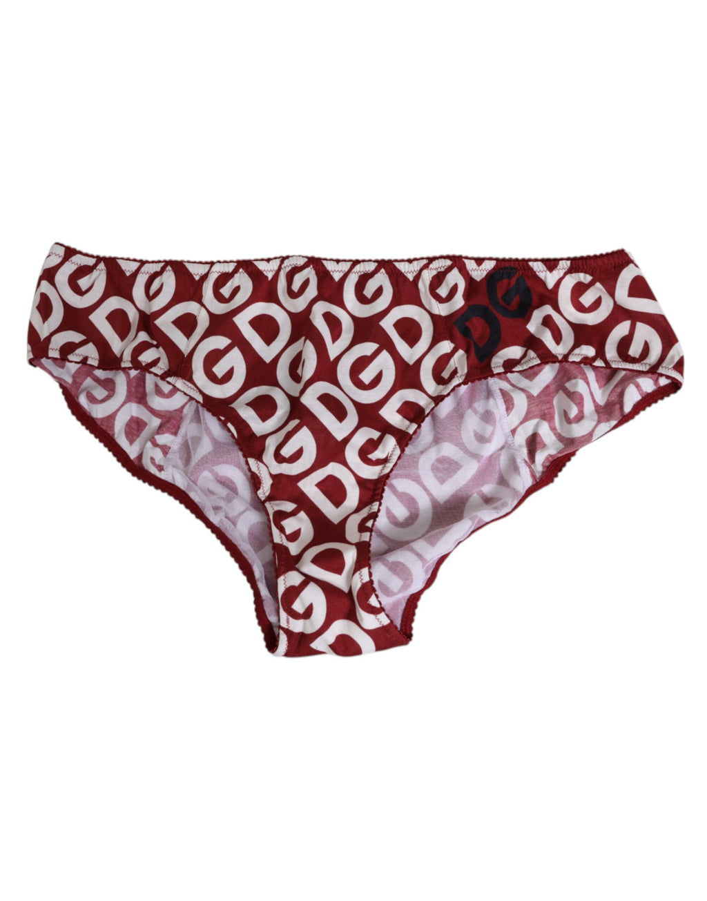 Dolce & Gabbana Bordeaux Slip Bas de Maillot de Bain Logo DG