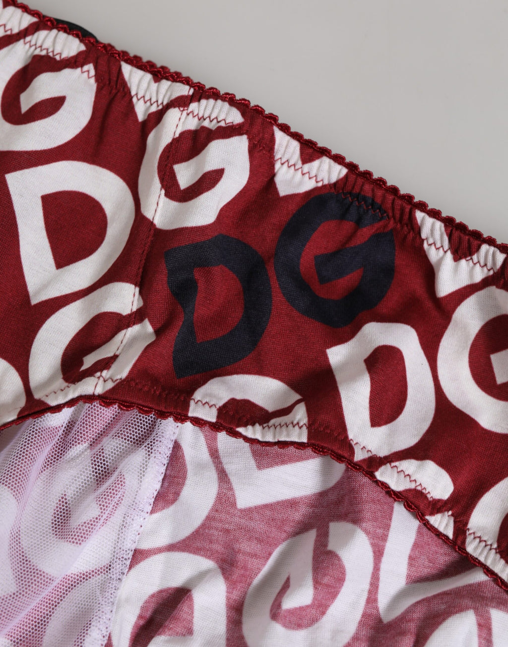 Dolce & Gabbana Bordeaux Slip Bas de Maillot de Bain Logo DG