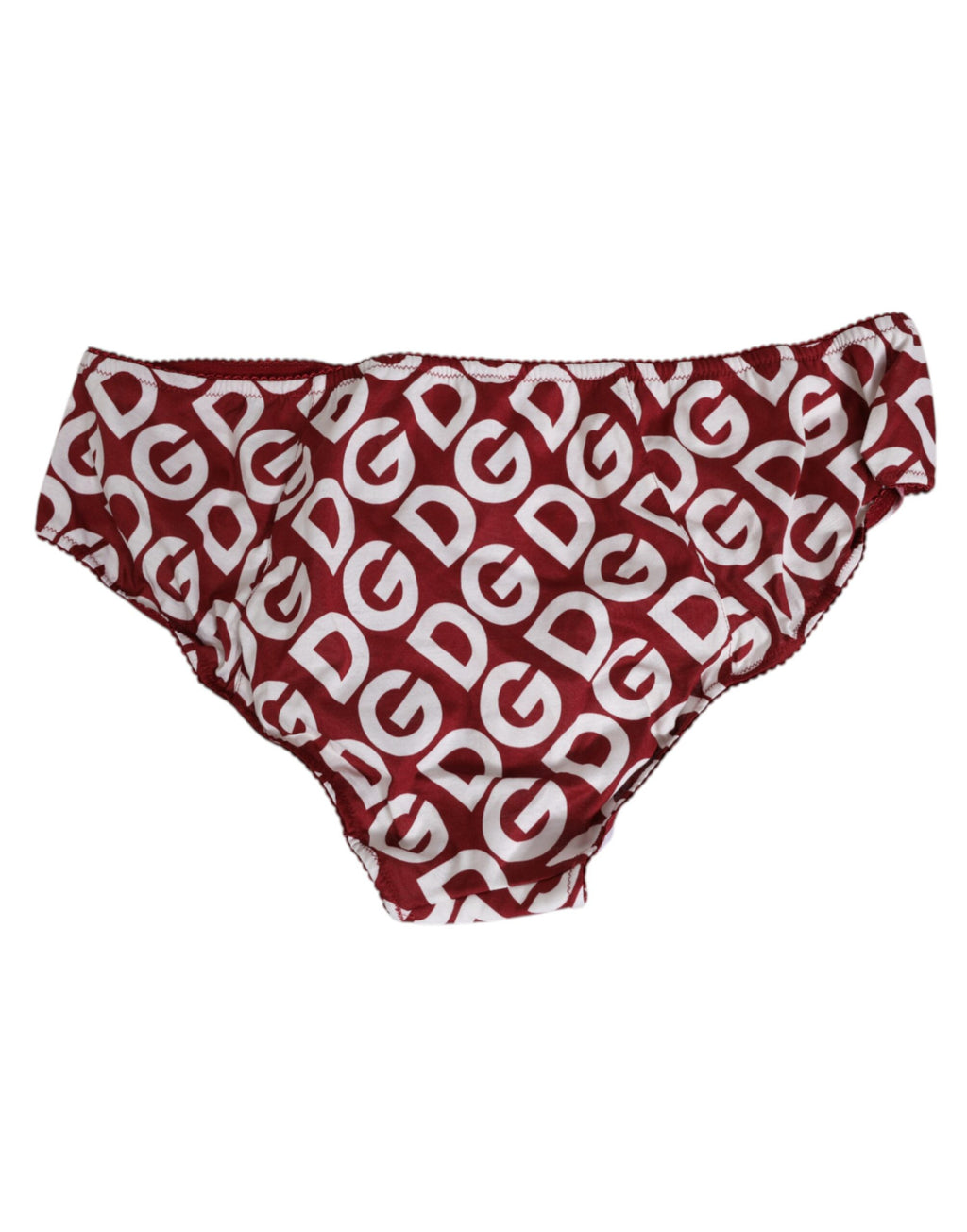 Dolce & Gabbana Bordeaux Slip Bas de Maillot de Bain Logo DG