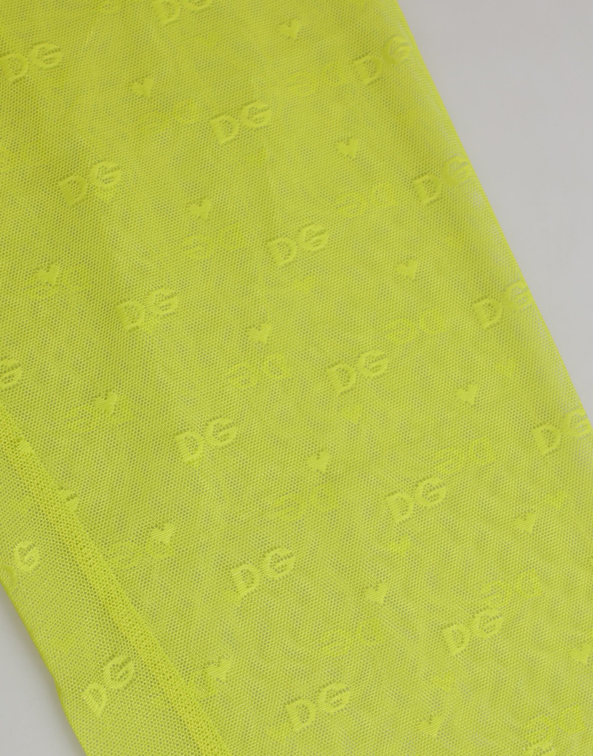 Dolce & Gabbana Legging en nylon vert fluo avec logo et dentelle (sous-vêtement)
