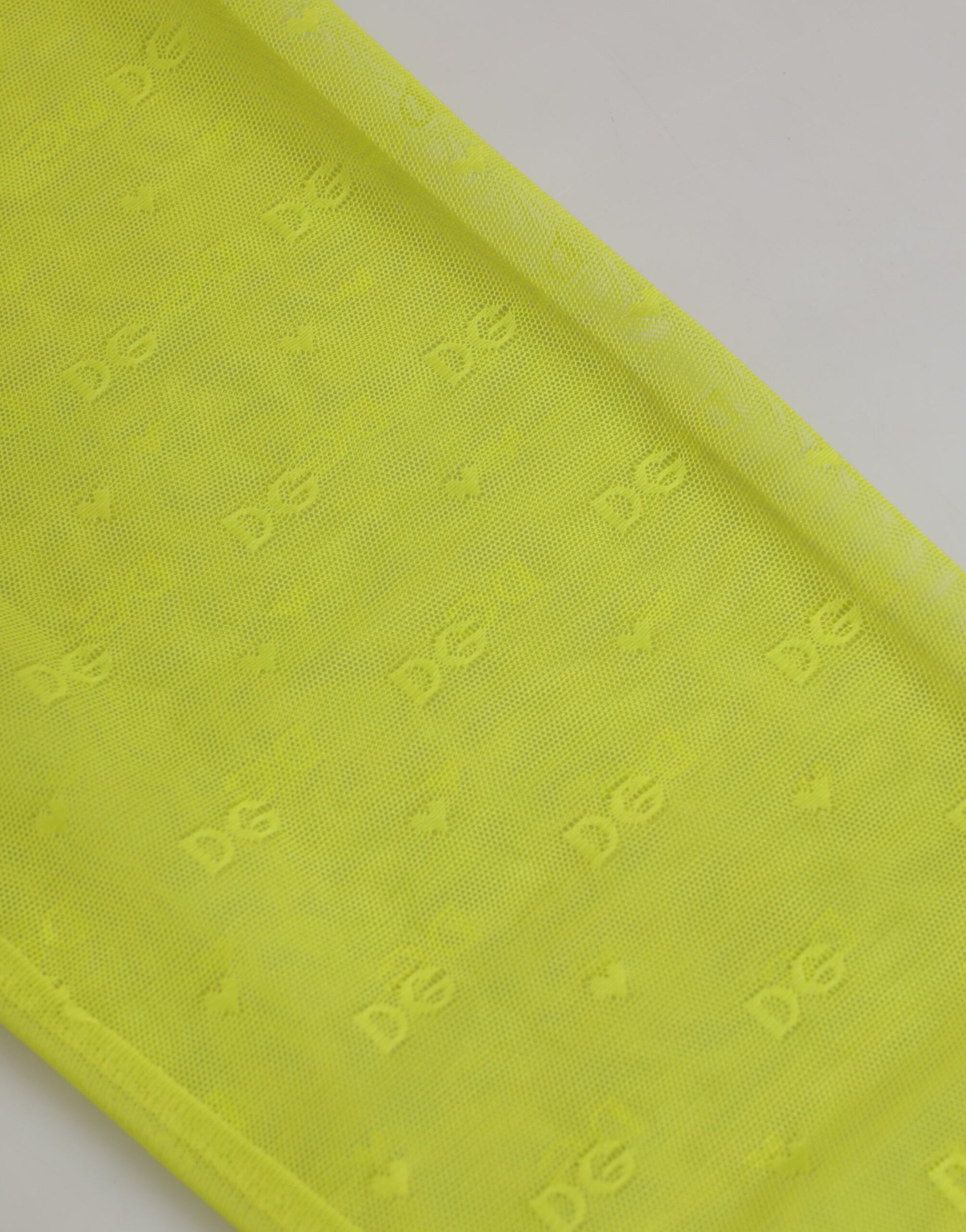 Dolce & Gabbana Legging en nylon vert fluo avec logo et dentelle (sous-vêtement)