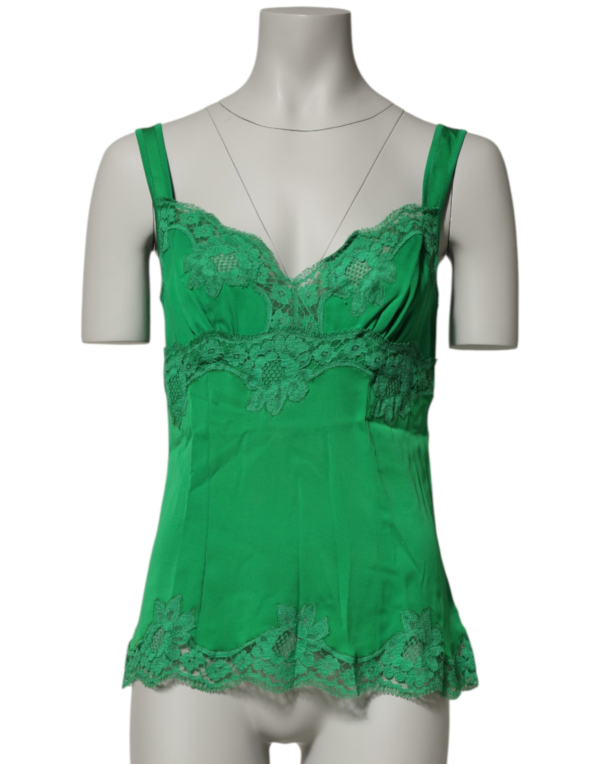 Haut de lingerie Dolce & Gabbana en dentelle florale verte