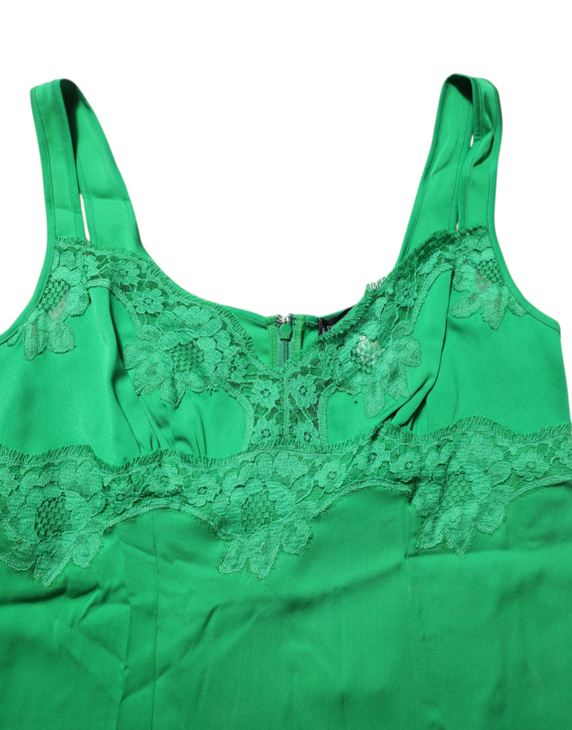 Haut de lingerie Dolce & Gabbana en dentelle florale verte