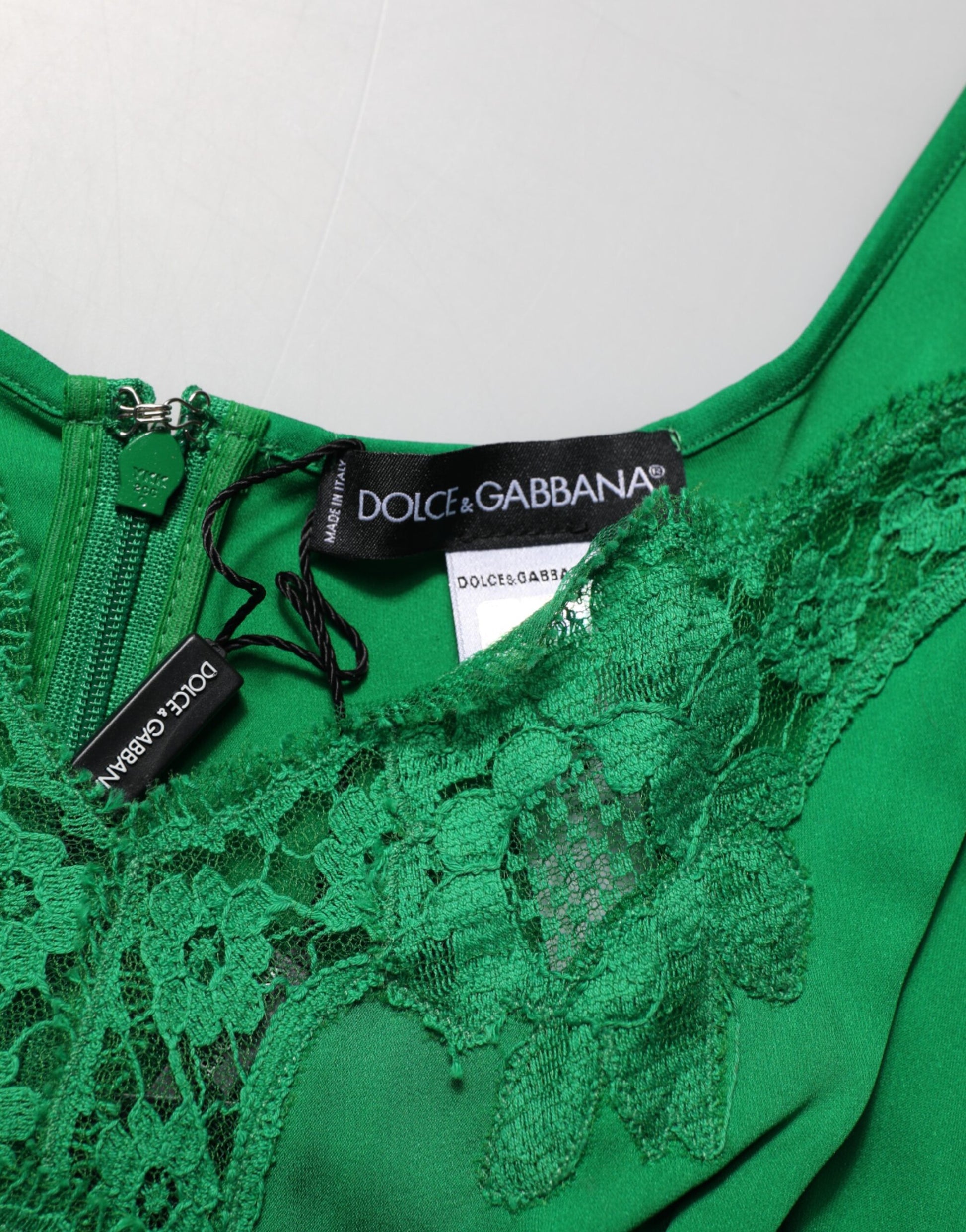 Haut de lingerie Dolce & Gabbana en dentelle florale verte