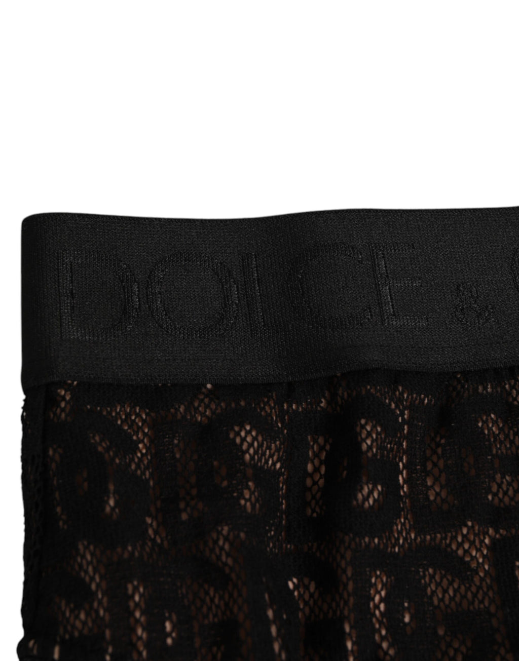 Culotte taille haute Dolce & Gabbana en dentelle noire avec logo DG