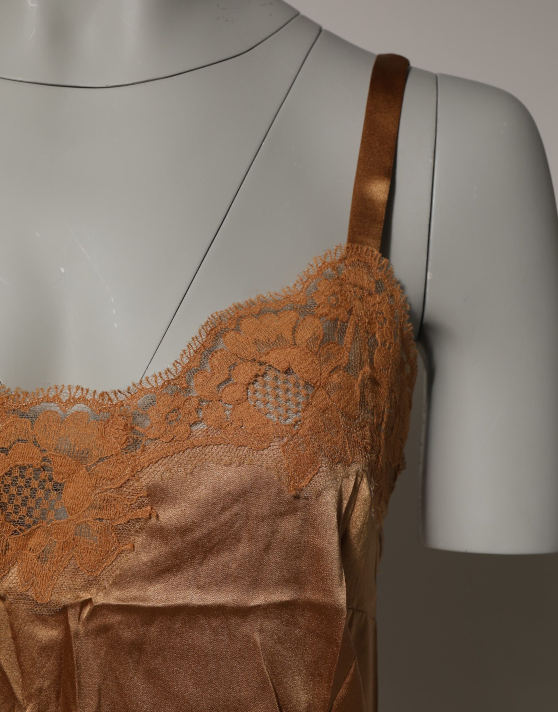 Dolce & Gabbana Débardeur Lingerie et Vêtements de Nuit en Dentelle Florale Marron