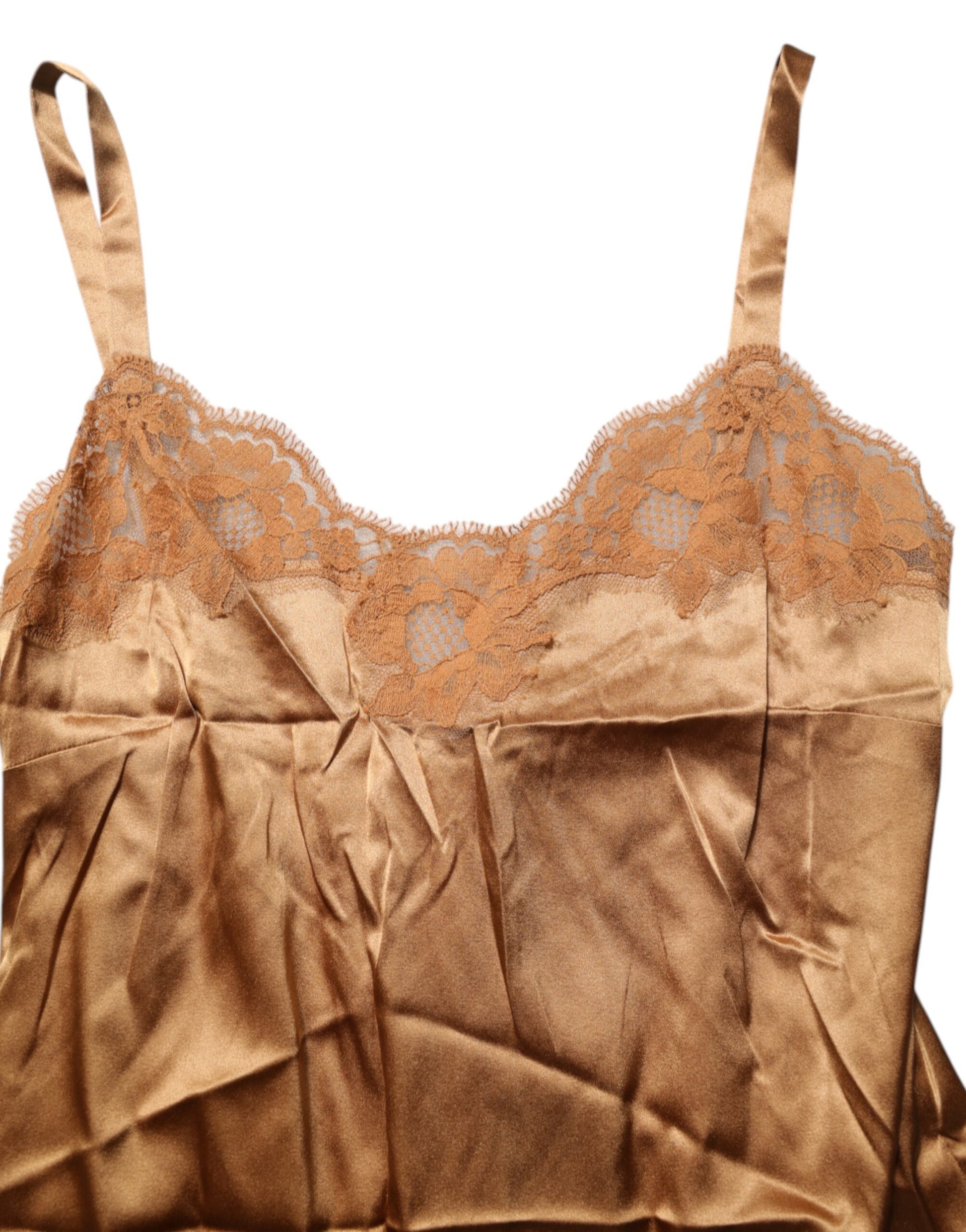 Dolce & Gabbana Débardeur Lingerie et Vêtements de Nuit en Dentelle Florale Marron