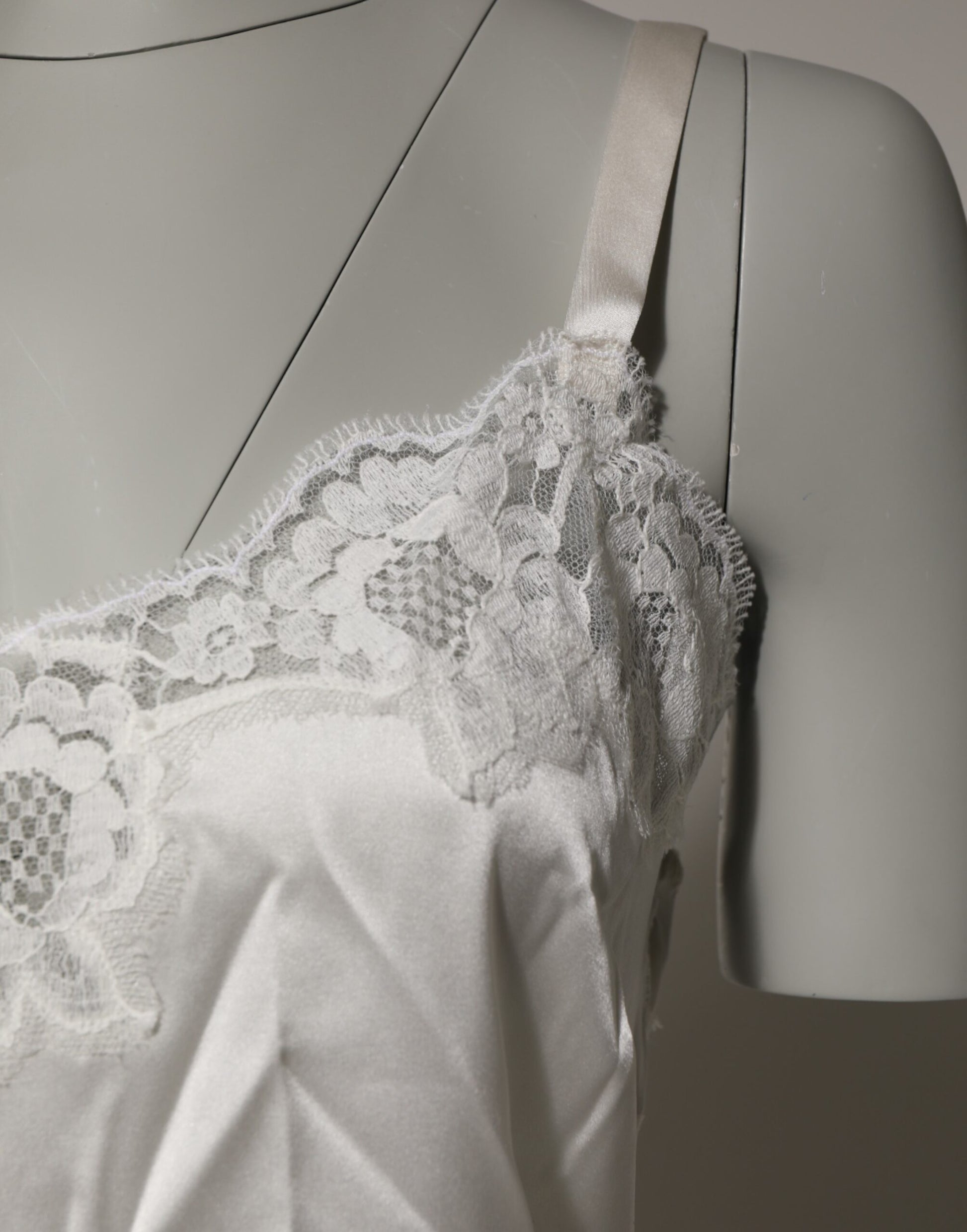 Débardeur Lingerie Dolce & Gabbana en Dentelle Florale Écru Sous-vêtements