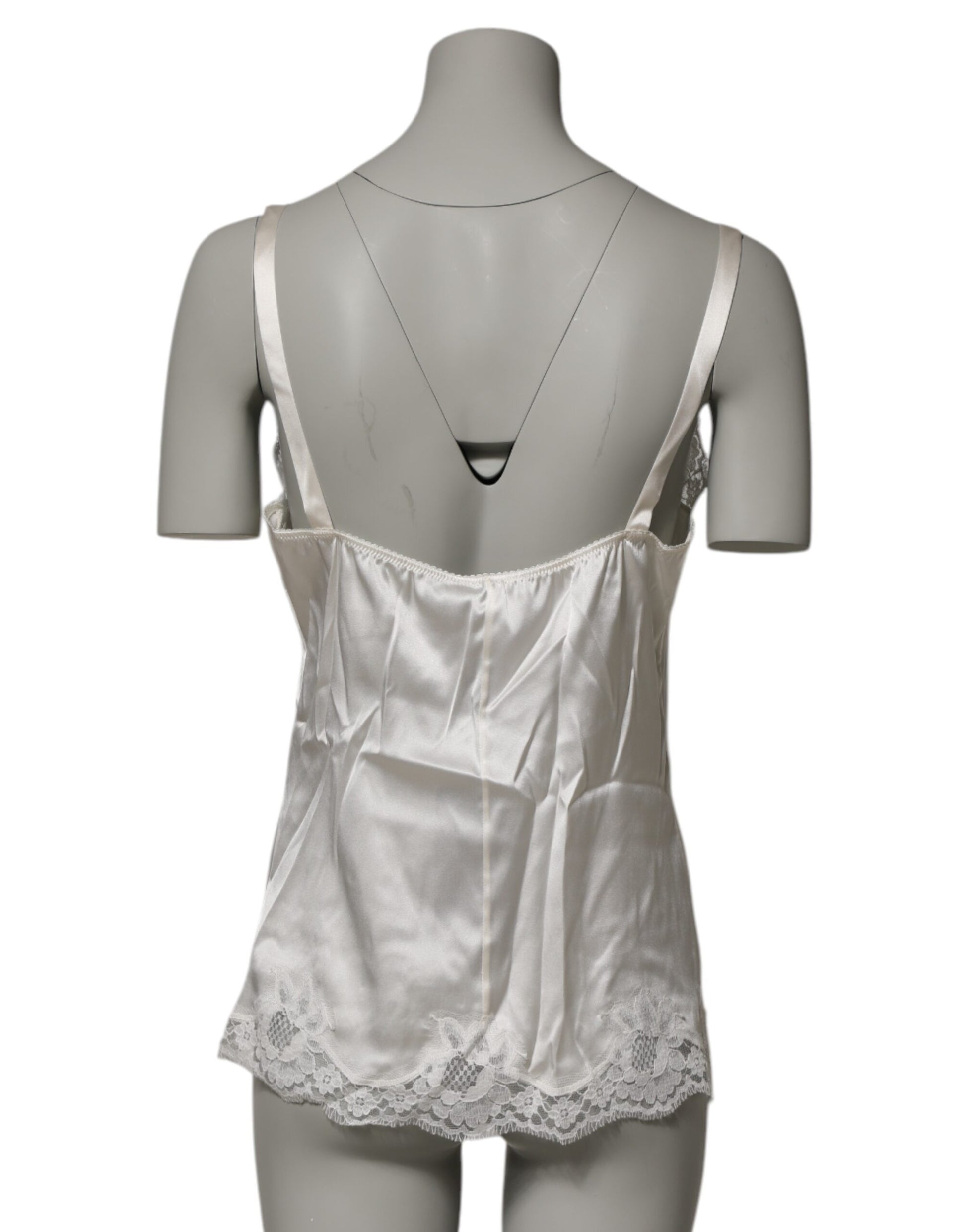 Débardeur Lingerie Dolce & Gabbana en Dentelle Florale Écru Sous-vêtements