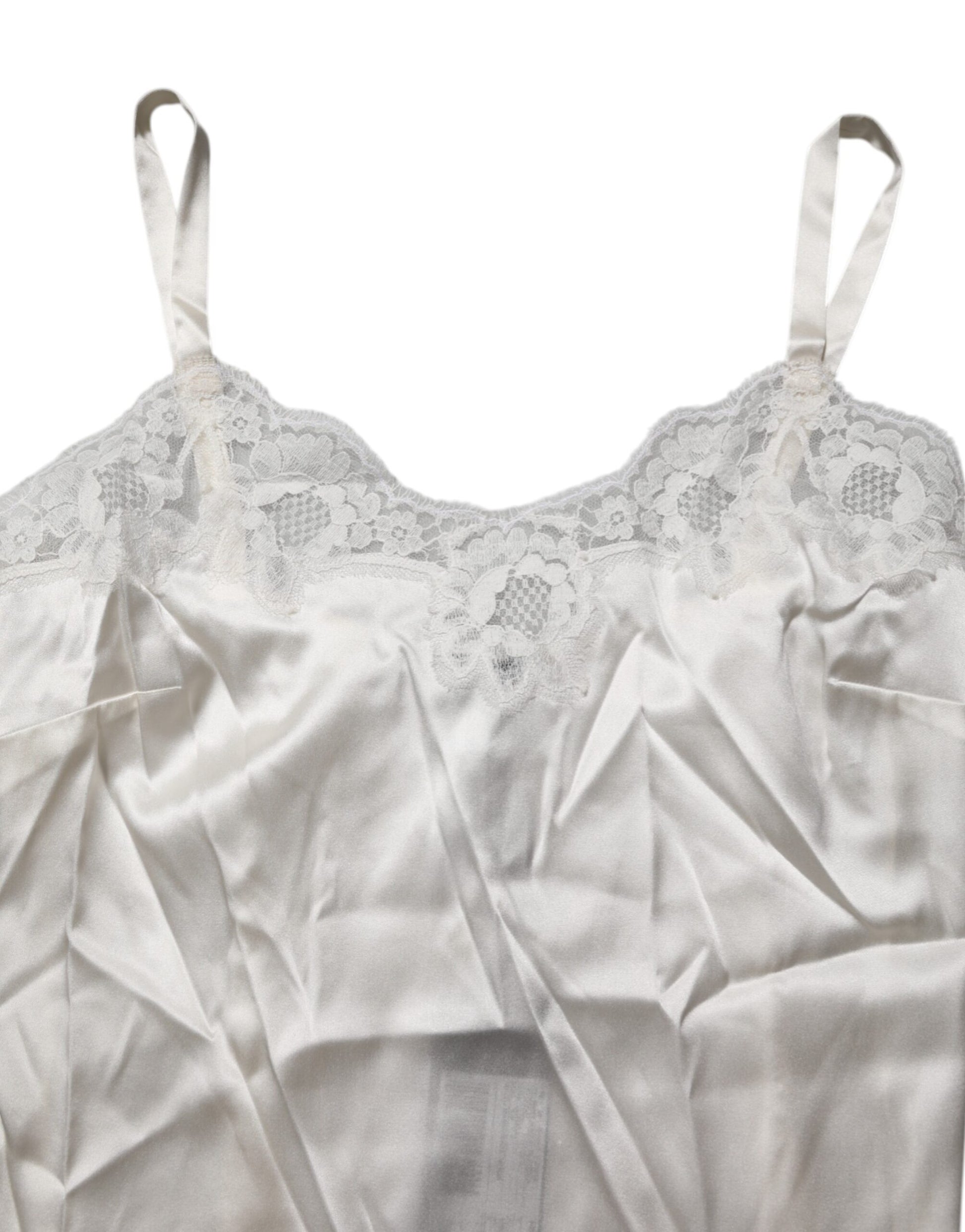 Débardeur Lingerie Dolce & Gabbana en Dentelle Florale Écru Sous-vêtements