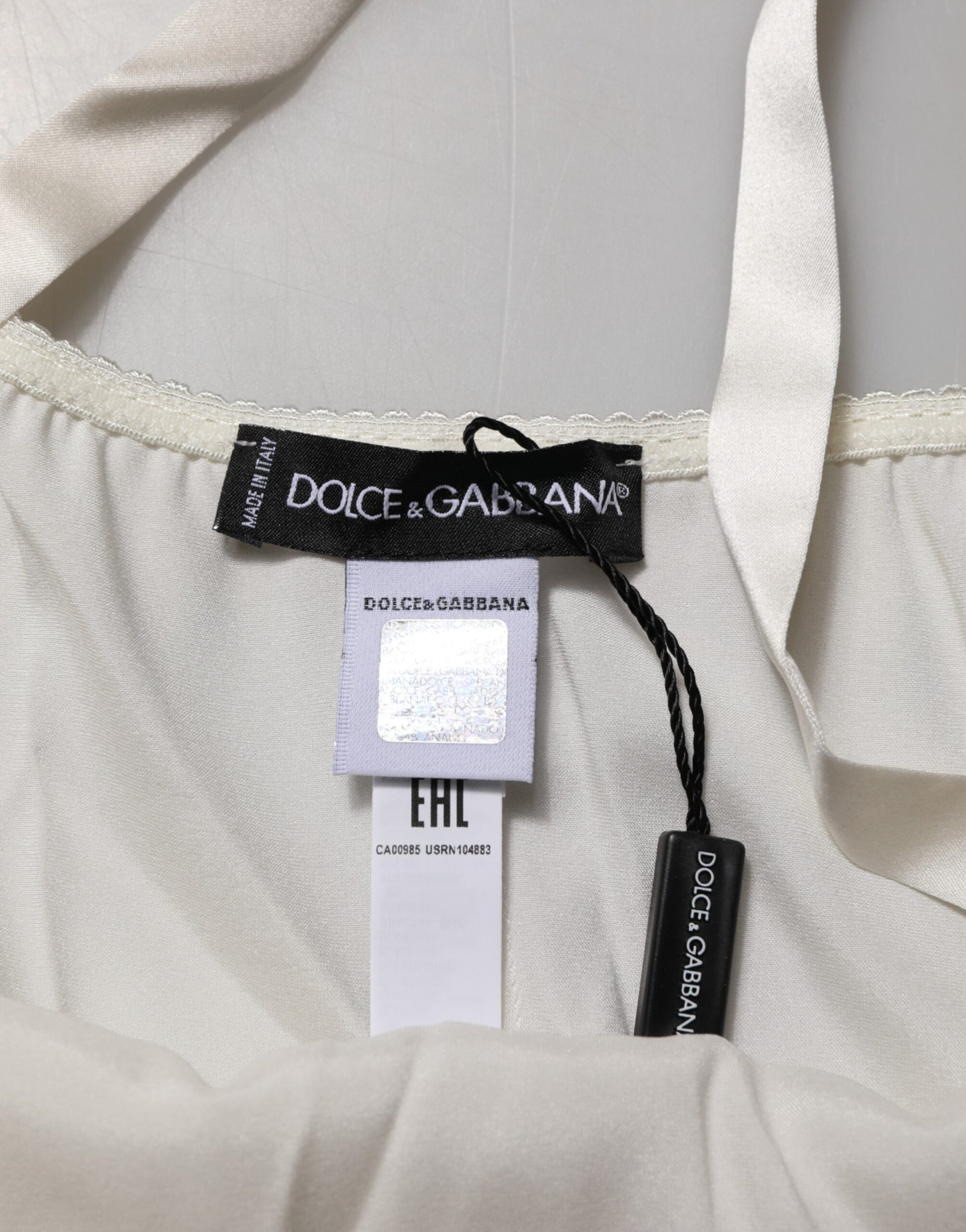 Débardeur Lingerie Dolce & Gabbana en Dentelle Florale Écru Sous-vêtements