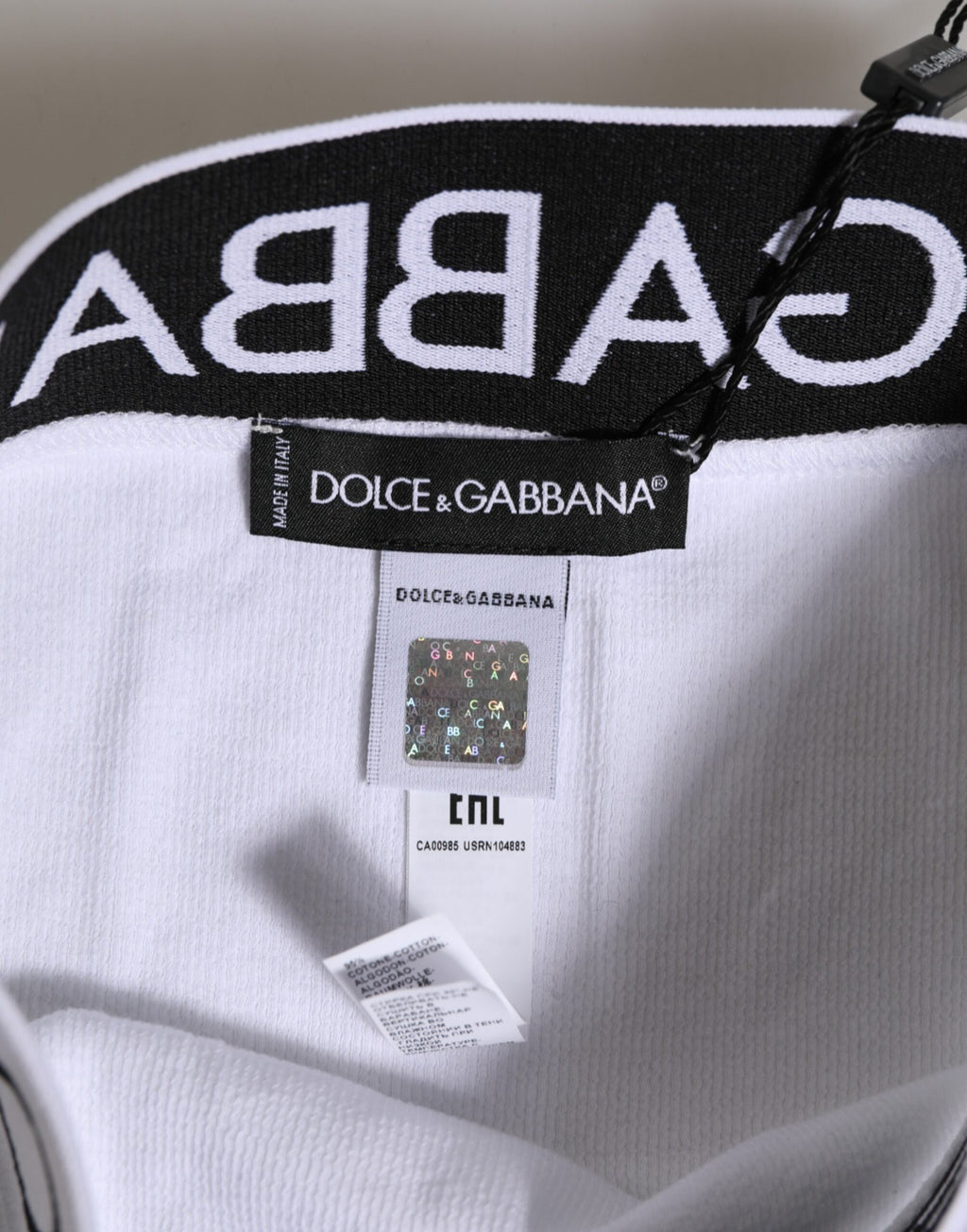 Culotte taille haute Dolce & Gabbana en coton stretch blanc