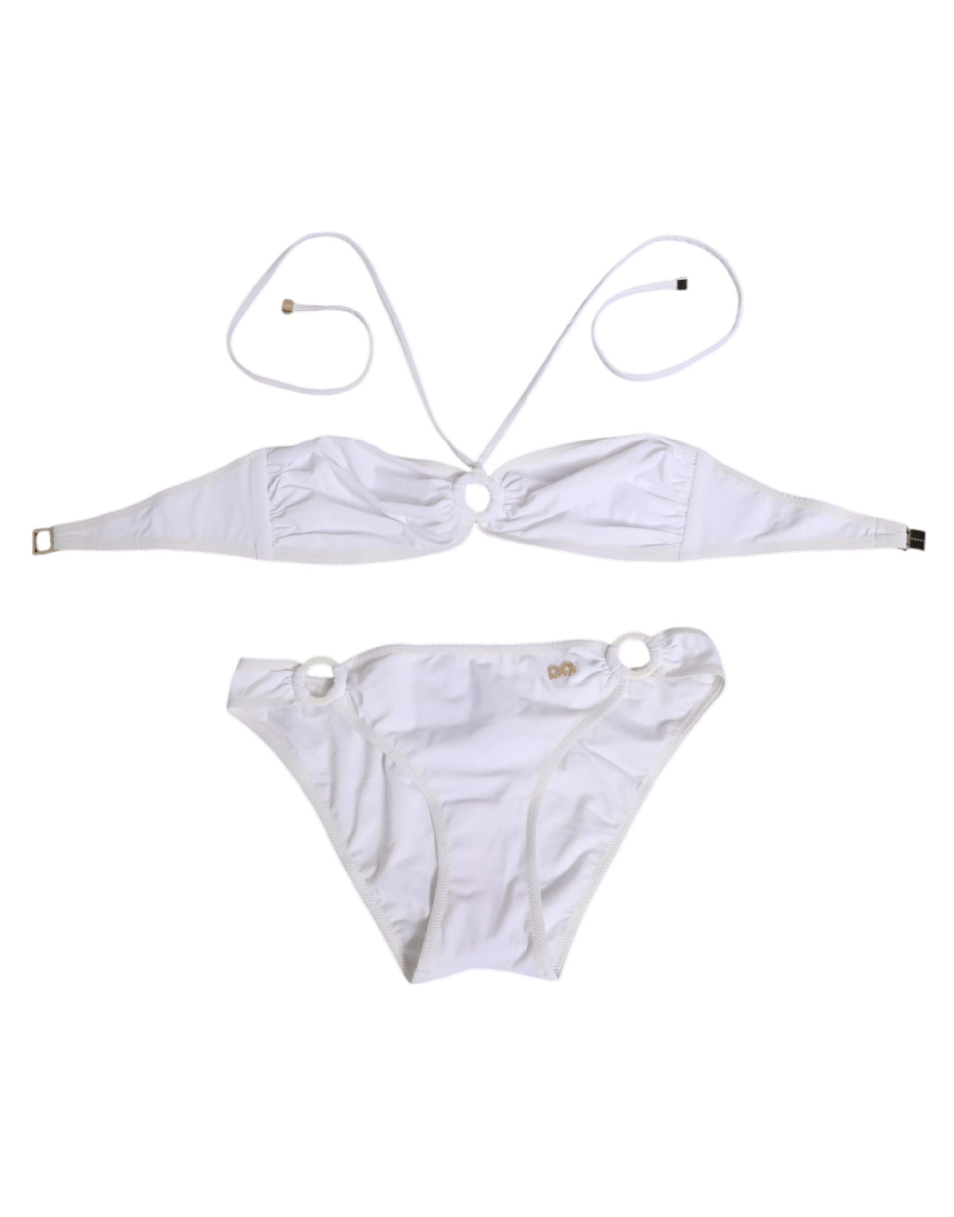 Maillot de bain Dolce & Gabbana blanc logo 2 pièces haut bas