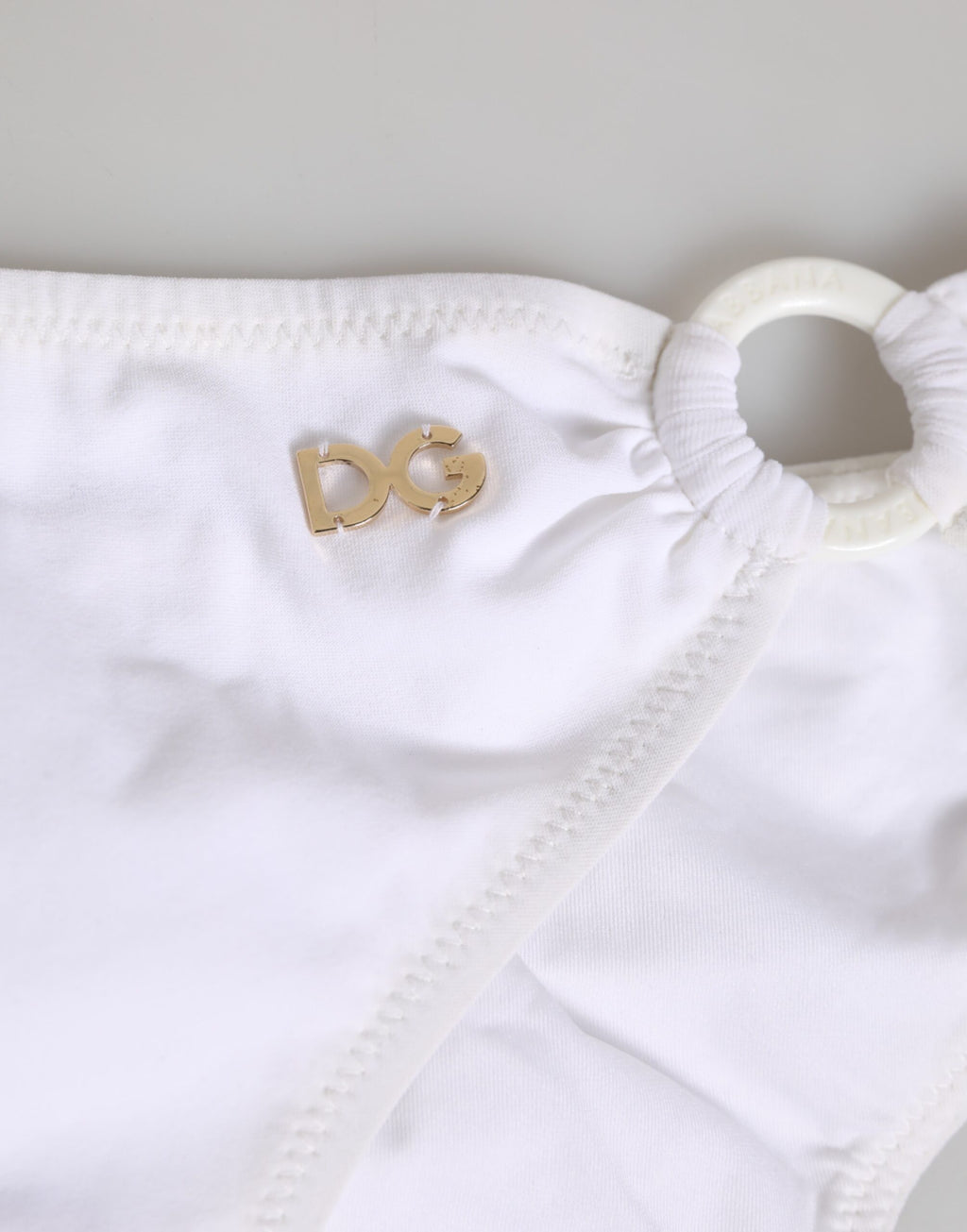 Maillot de bain Dolce & Gabbana blanc logo 2 pièces haut bas