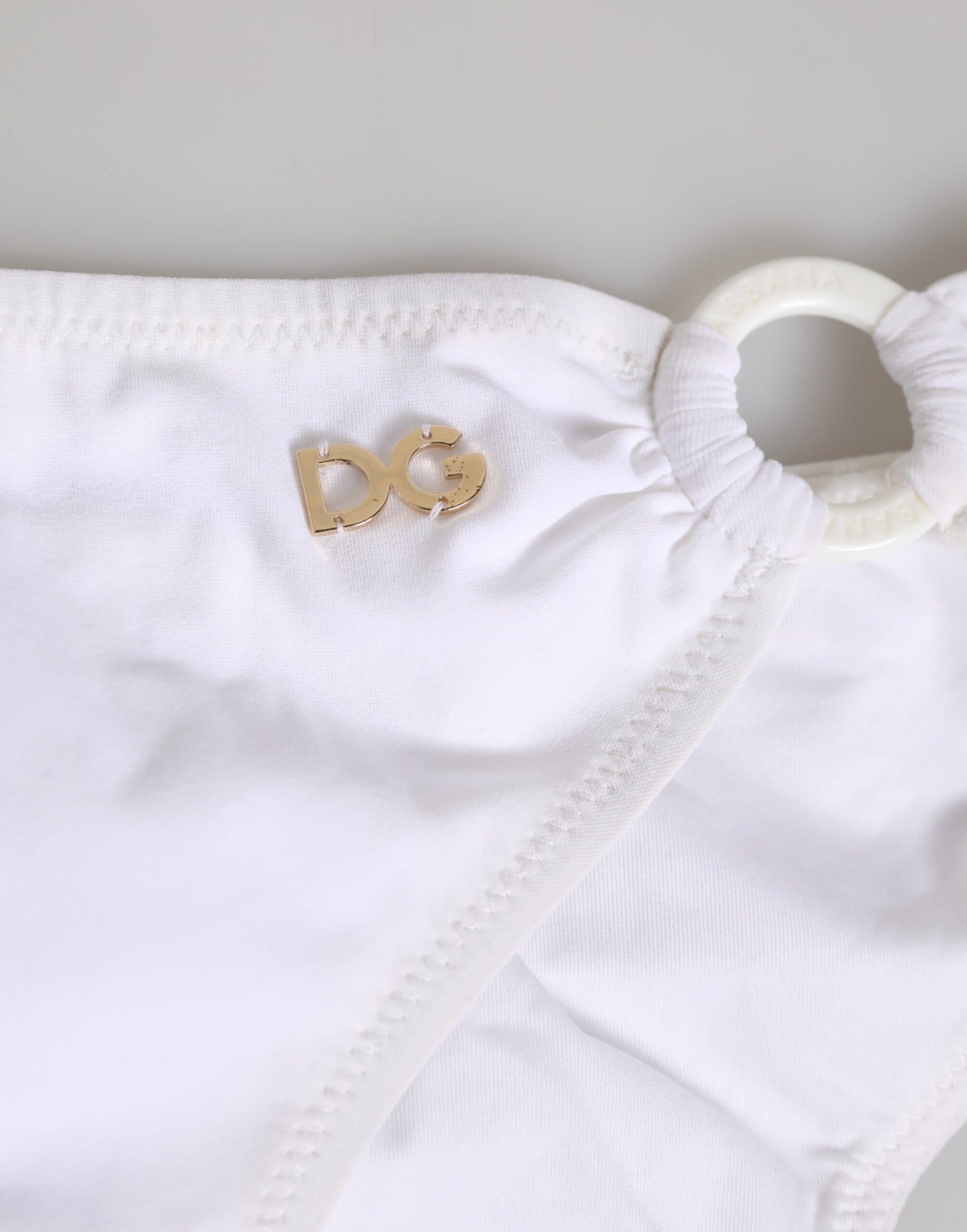 Maillot de bain Dolce & Gabbana blanc logo 2 pièces haut bas