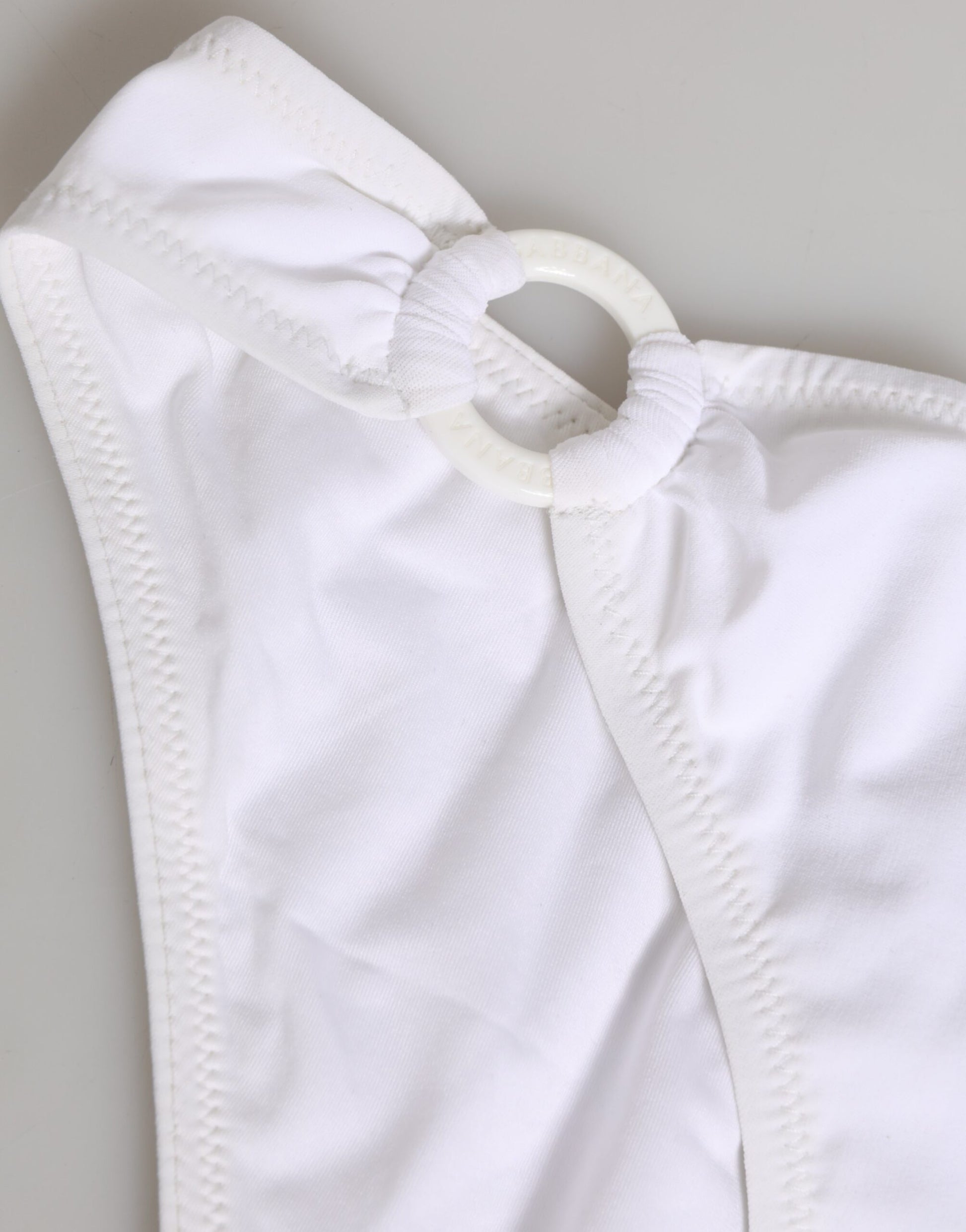Maillot de bain Dolce & Gabbana blanc logo 2 pièces haut bas