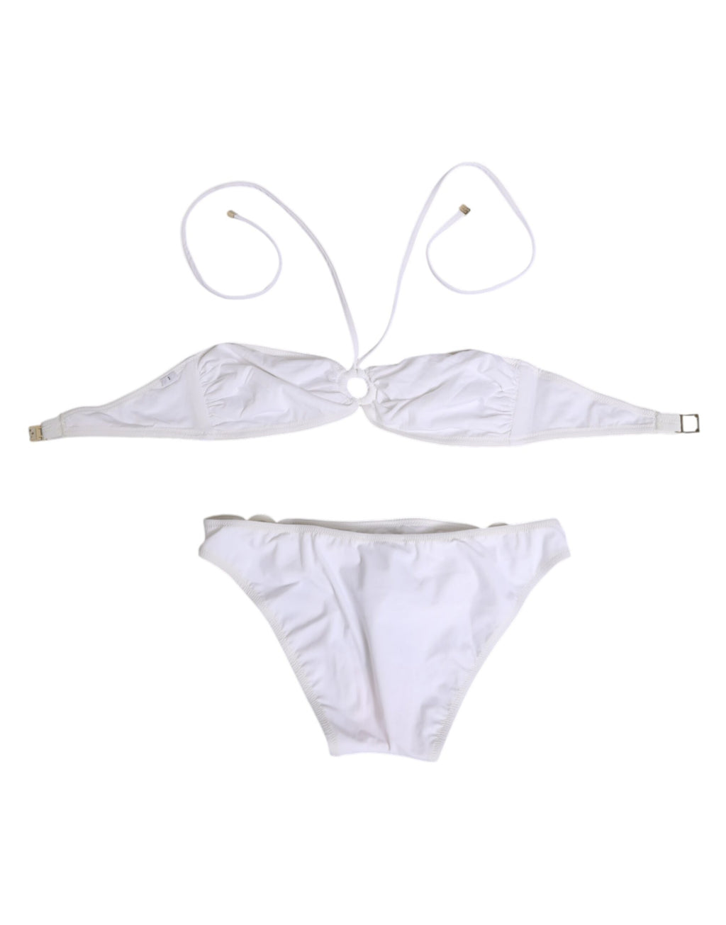 Maillot de bain Dolce & Gabbana blanc logo 2 pièces haut bas