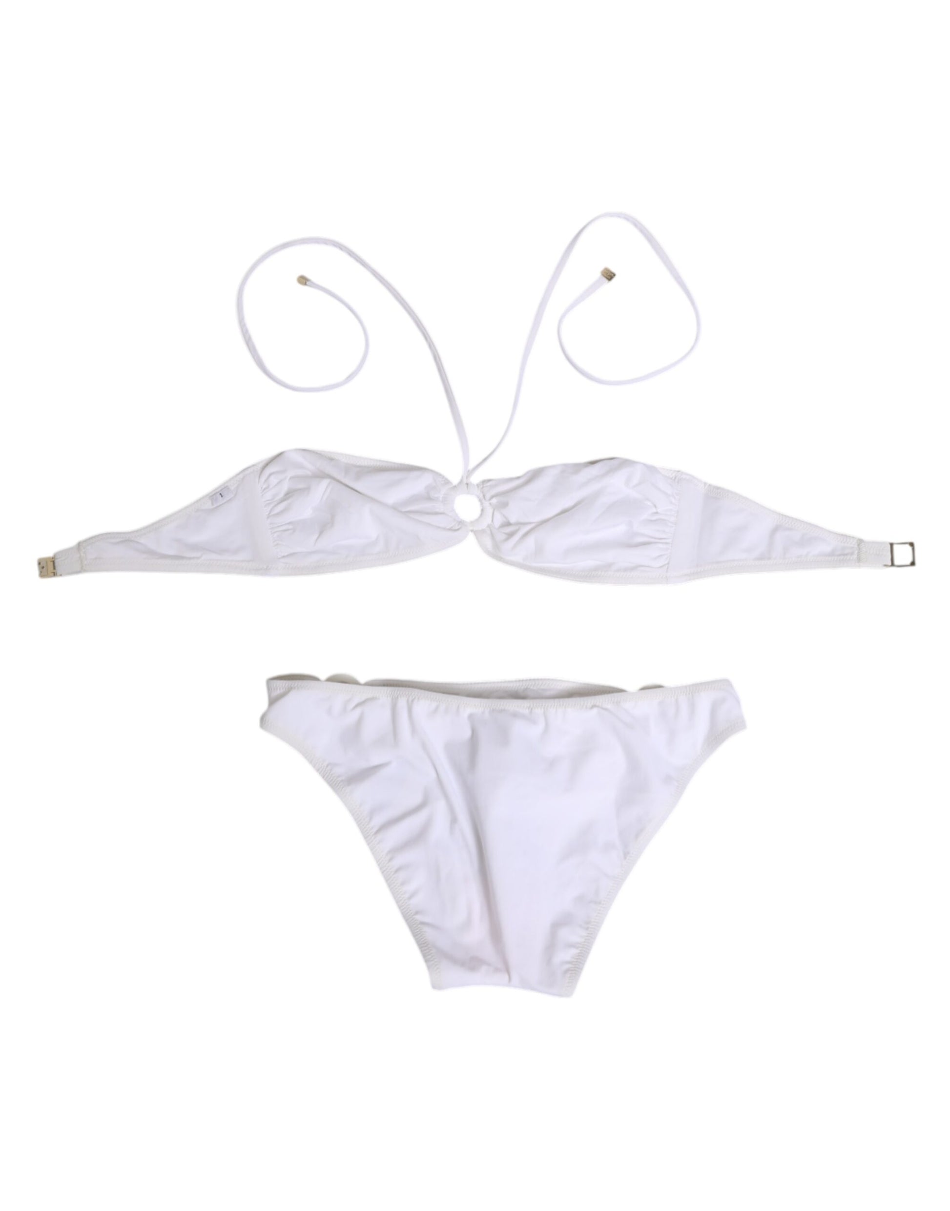 Maillot de bain Dolce & Gabbana blanc logo 2 pièces haut bas