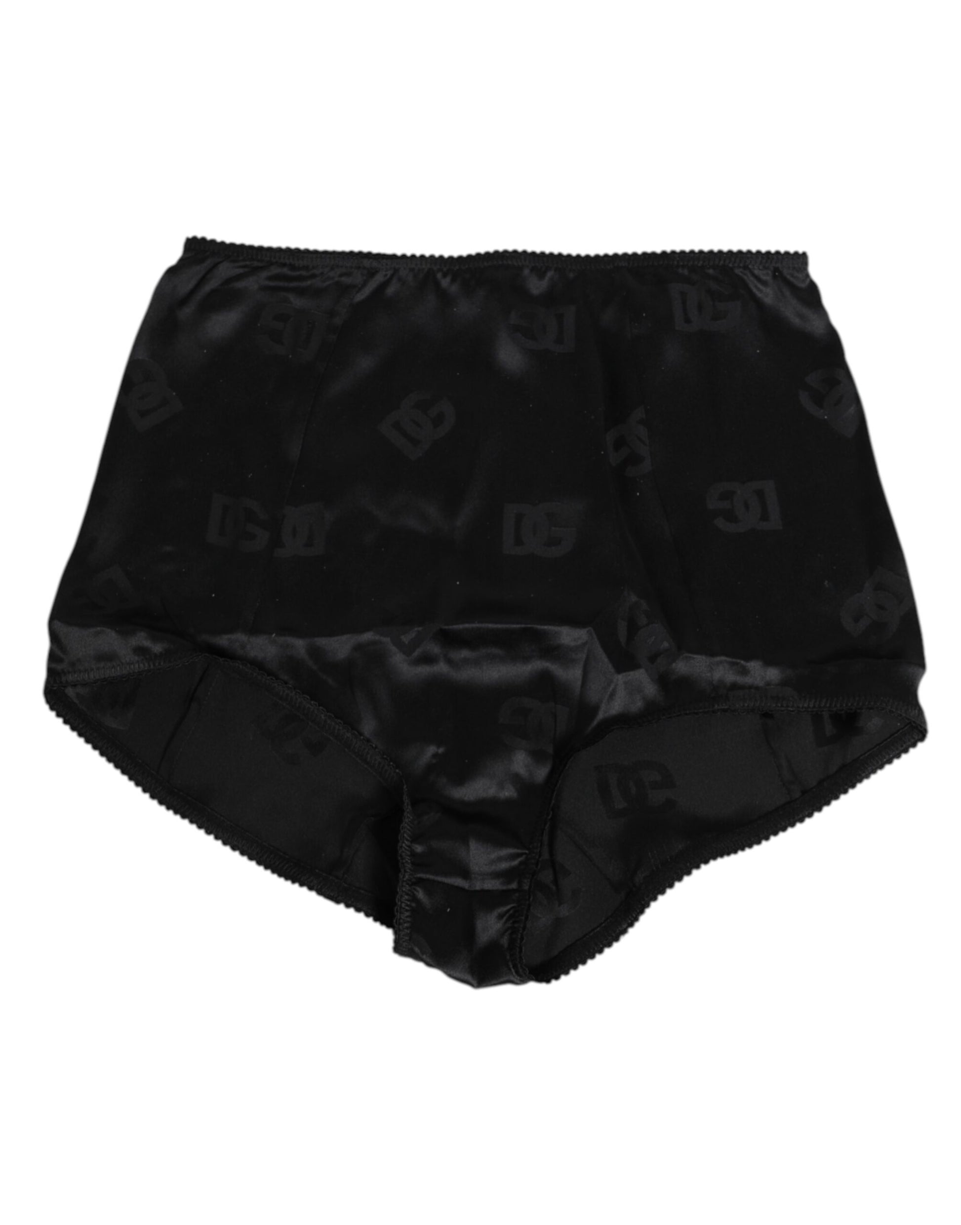 Sous-vêtements gainants taille haute en soie stretch noire Dolce & Gabbana