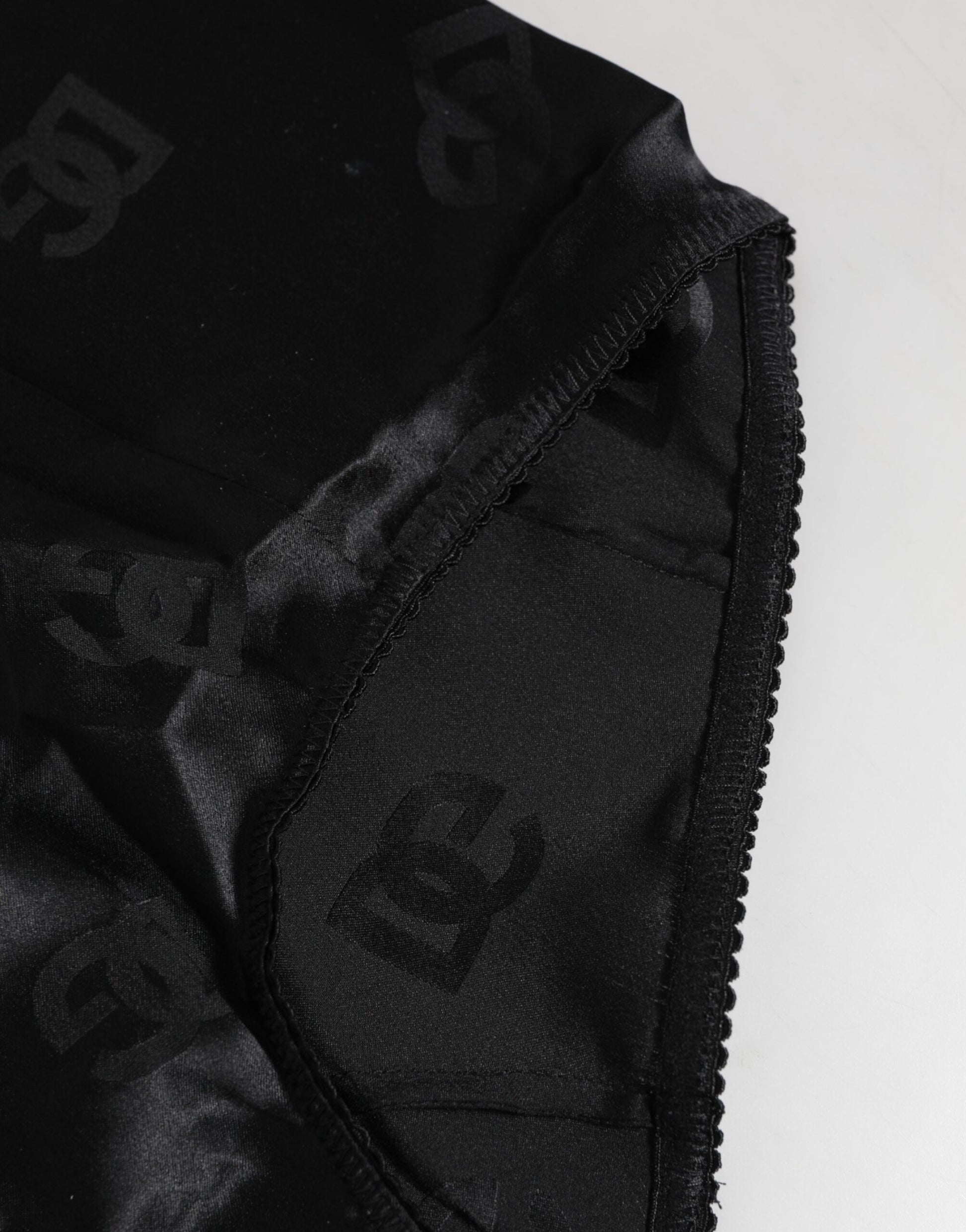 Sous-vêtements gainants taille haute en soie stretch noire Dolce & Gabbana