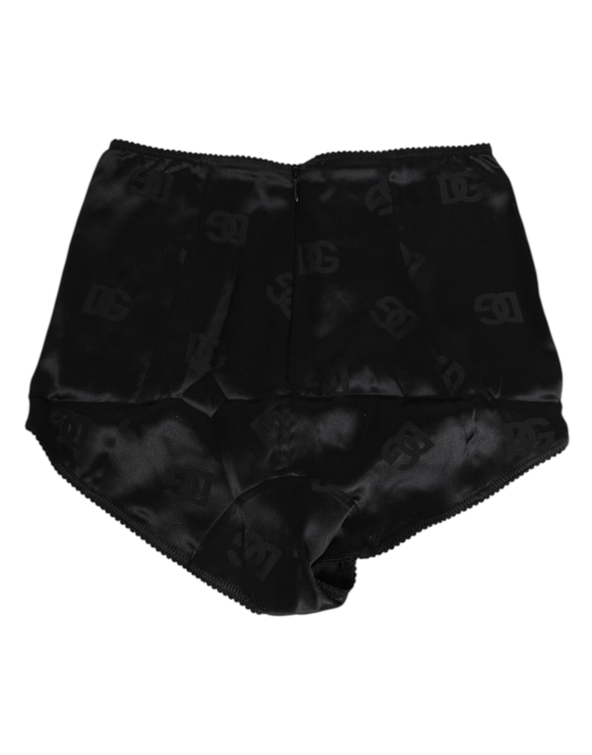 Sous-vêtements gainants taille haute en soie stretch noire Dolce & Gabbana